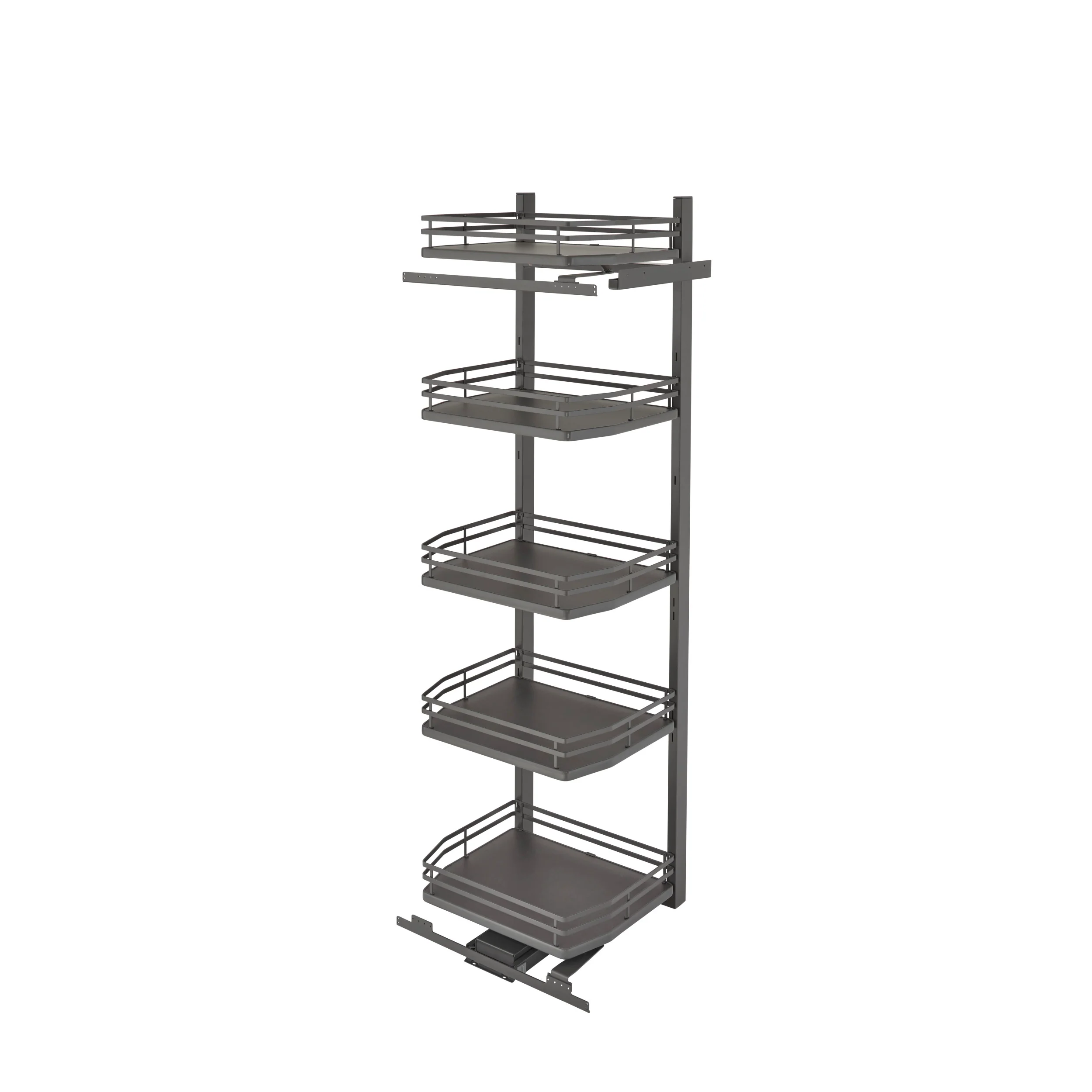 24 in Flat Wire Swing Out Pantry Gray  22.06 in (560 mm) W x 18.5 in (470 mm) D x 74.06 in (1881 mm) H - Image 3