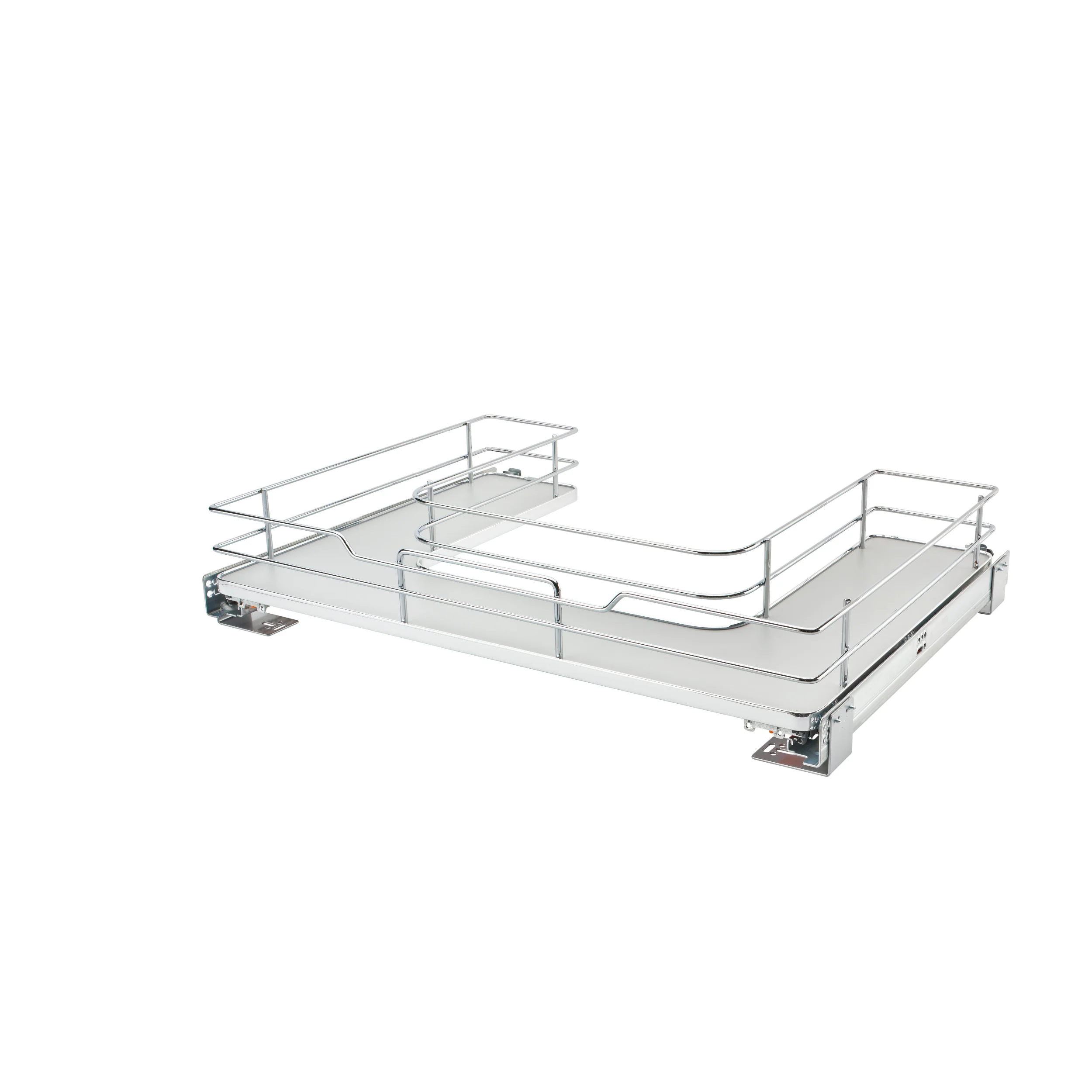 30 in Chrome U-Shaped Solid Bottom Pull Out w/Soft-Close Gray  29.5 in (749 mm) W x 22 in (559 mm) D x 5.25 in (133 mm) H - Image 3