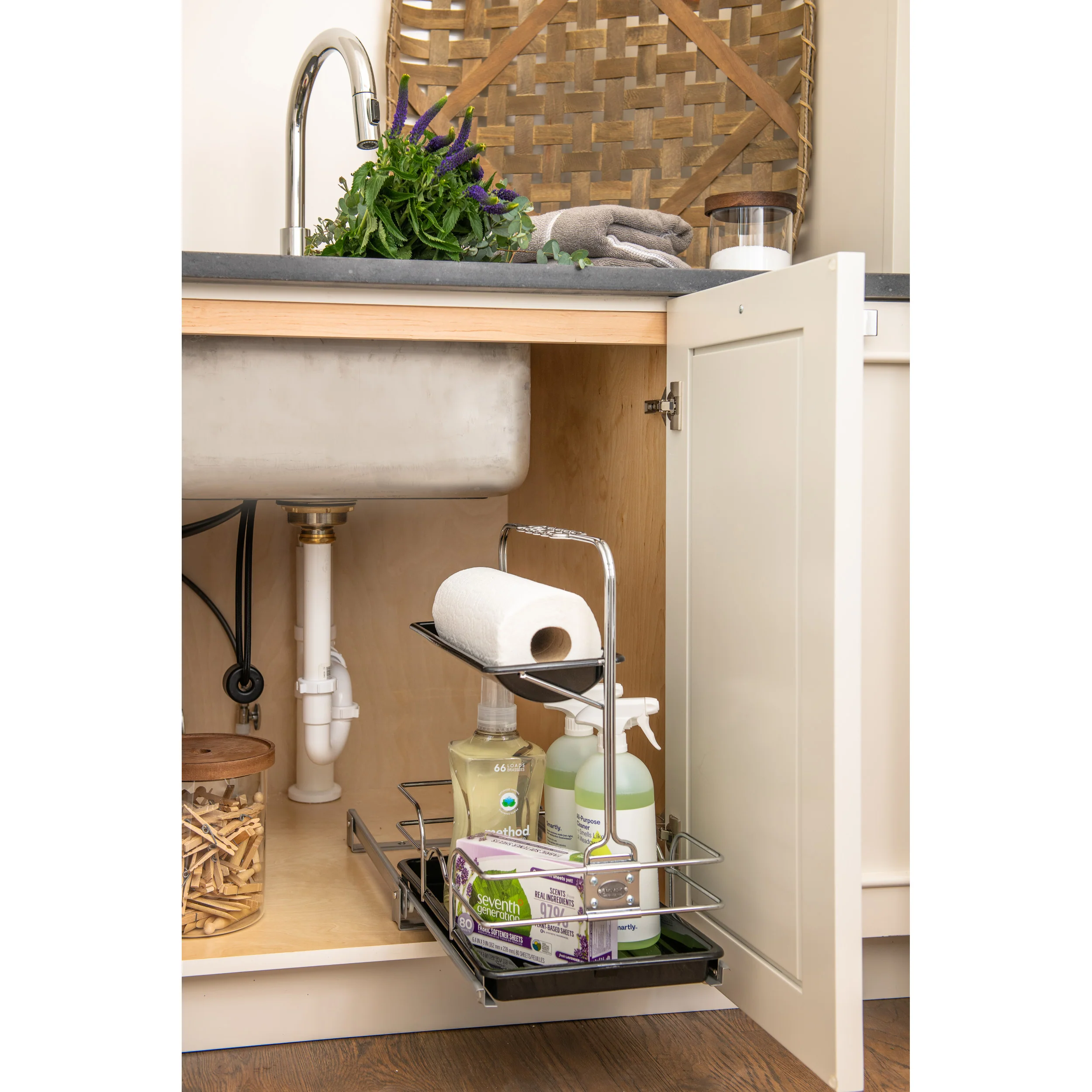 Undersink Cleaning Caddy Chrome  11.25 in (286 mm) W x 16.25 in (413 mm) D x 19.5 in (495 mm) H - Image 5