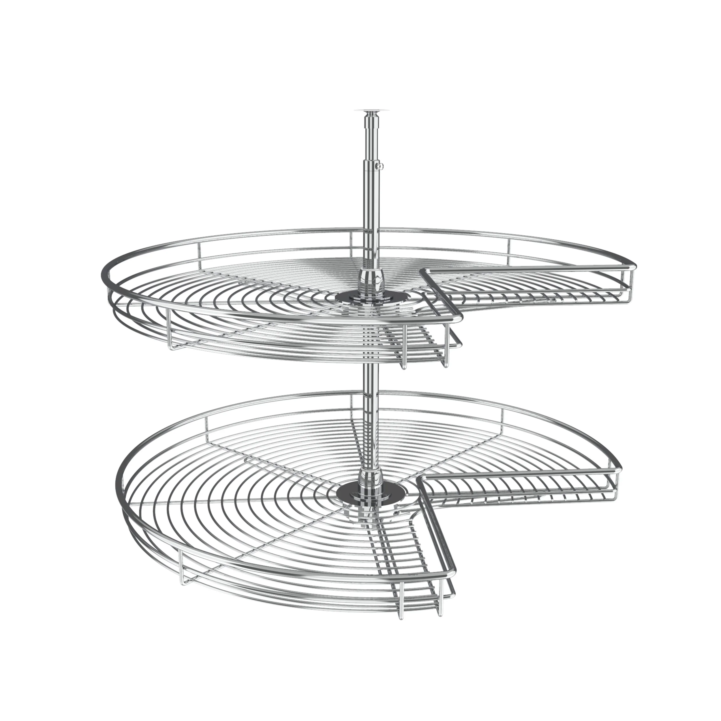 32 in Chrome Kidney Lazy Susans 2-Shelf Chrome  32 in (813 mm) W x 32 in (813 mm) D x 26 in (660 mm) H - Image 4