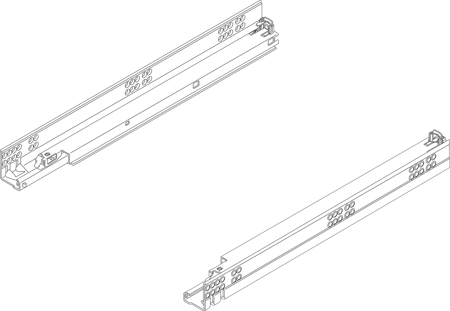 DISCONTINUED - TANDEM plus 562 - full extension drawer runners 18'' Zinc-Plated - Image 2