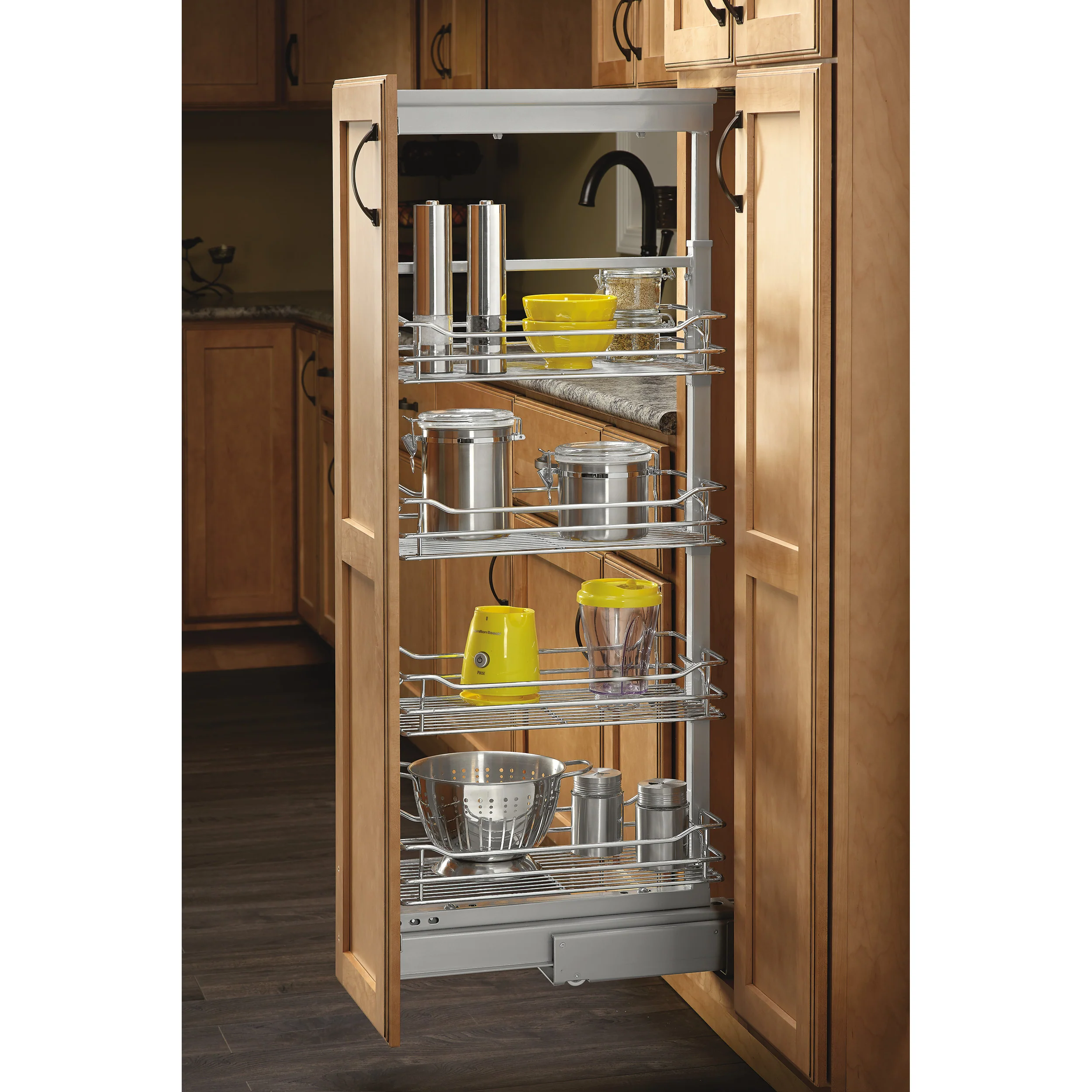 20 in Chrome Basket Pantry Pullout Soft Close Chrome  20.69 in (526 mm) W x 21.69 in (551 mm) D x 73.63 in (1870 mm) H - Image 7