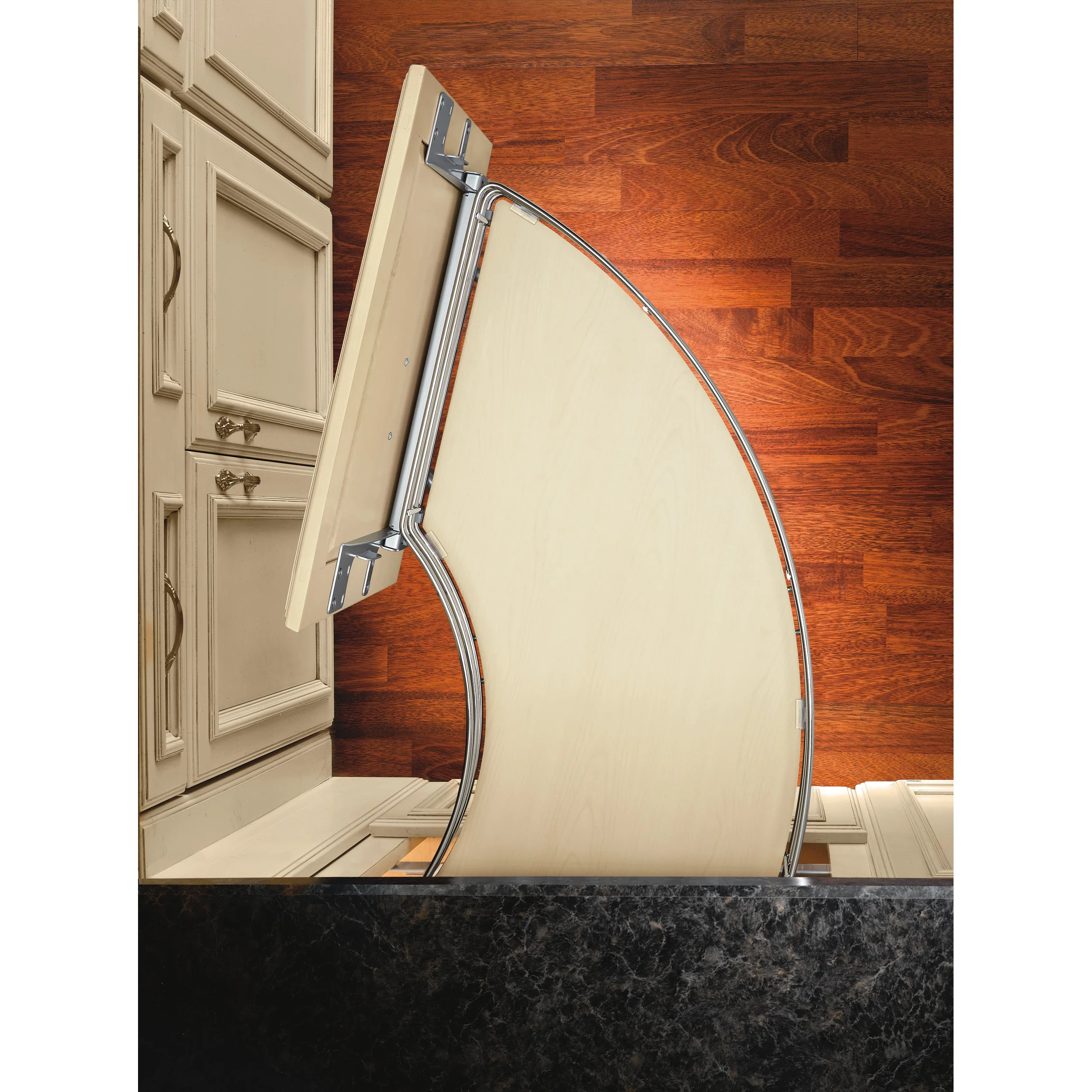 18 in Two-Tier Curve Organizer for a Blind Left Chrome  16 in (406 mm) W x 35.75 in (908 mm) D x 19.75 in (502 mm) H - Image 5