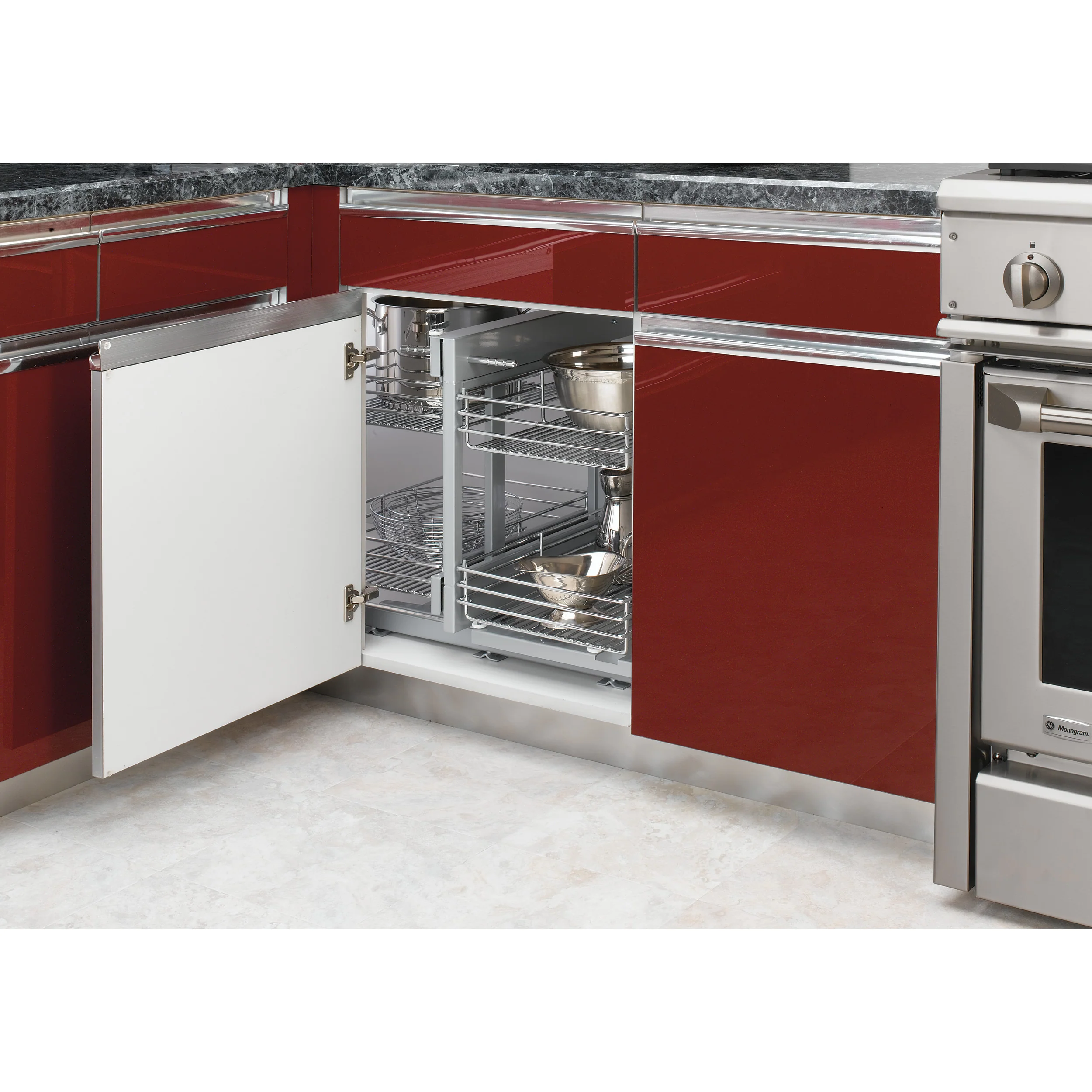 15 in Chrome Blind Corner Organizer Chrome  26.25 in (667 mm) W x 20.25 in (514 mm) D x 20.88 in (530 mm) H - Image 5