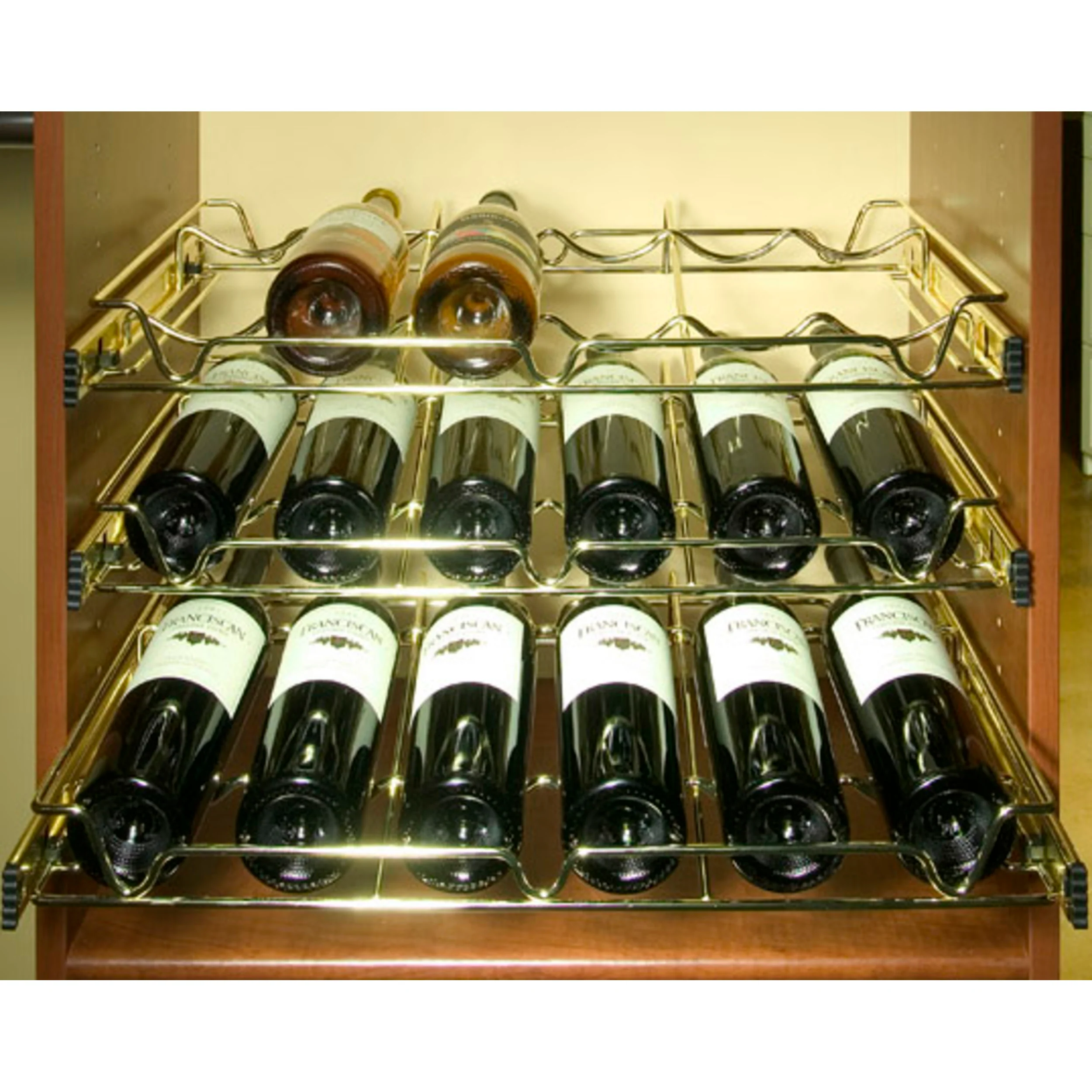 30 in Deluxe Sliding Wine Rack Chrome  30 in (762 mm) W x 14 in (356 mm) D x 2.36 in (60 mm) H - Image 4