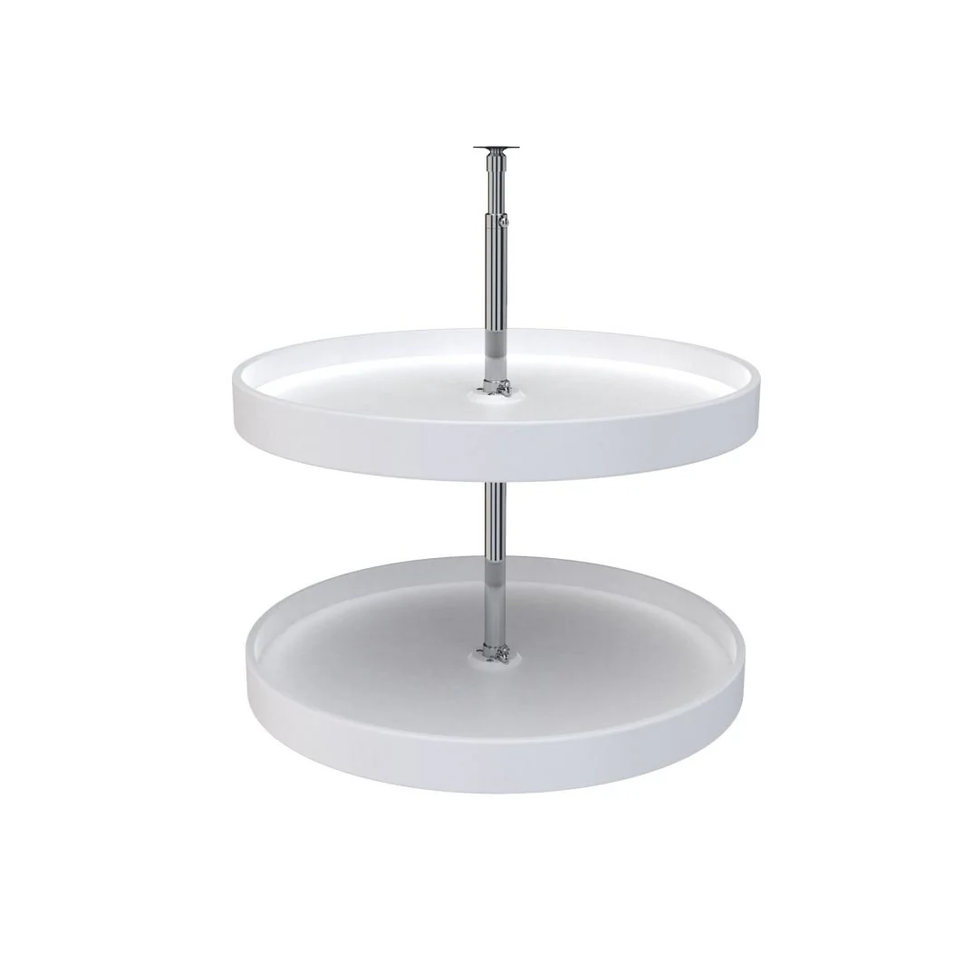 24 in White Polymer Full Circle Lazy Susans 2-Shelf White  24 in (610 mm) W x 24 in (610 mm) D x 24 in (610 mm) H - Image 4