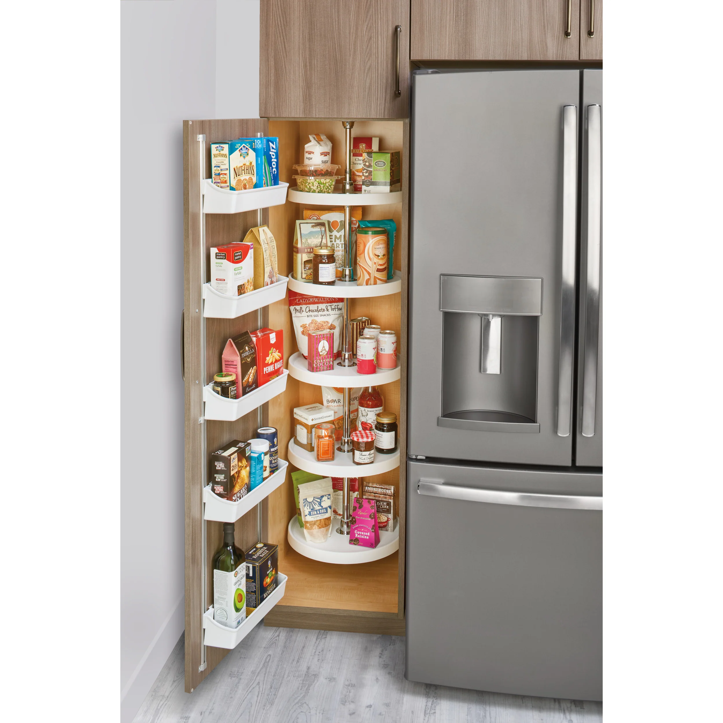 16 in Almond Polymer Pantry Full Circle Lazy Susans Almond  16 in (406 mm) W x 16 in (406 mm) D x 56 in (1422 mm) H - Image 4