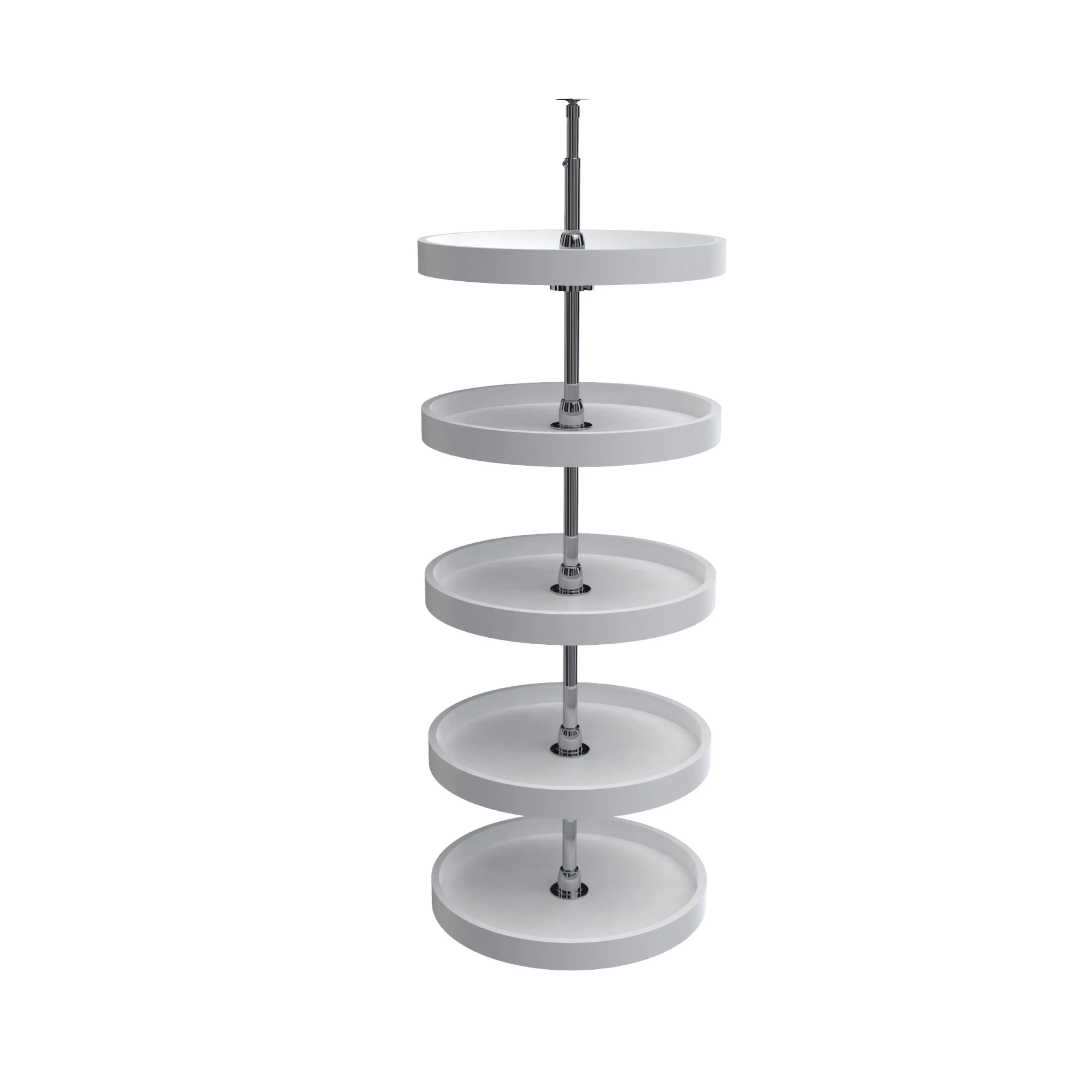18 in White Polymer Pantry Full Circle Lazy Susans White  18 in (457 mm) W x 18 in (457 mm) D x 56 in (1422 mm) H - Image 2