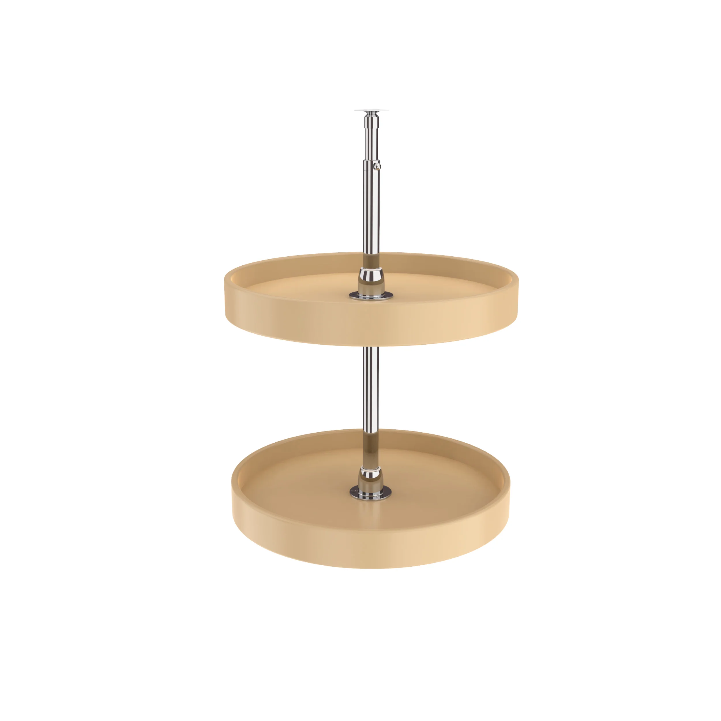 18 in Almond Polymer Full Circle Lazy Susans 2-Shelf Almond  18 in (457 mm) W x 18 in (457 mm) D x 26 in (660 mm) H - Image 3