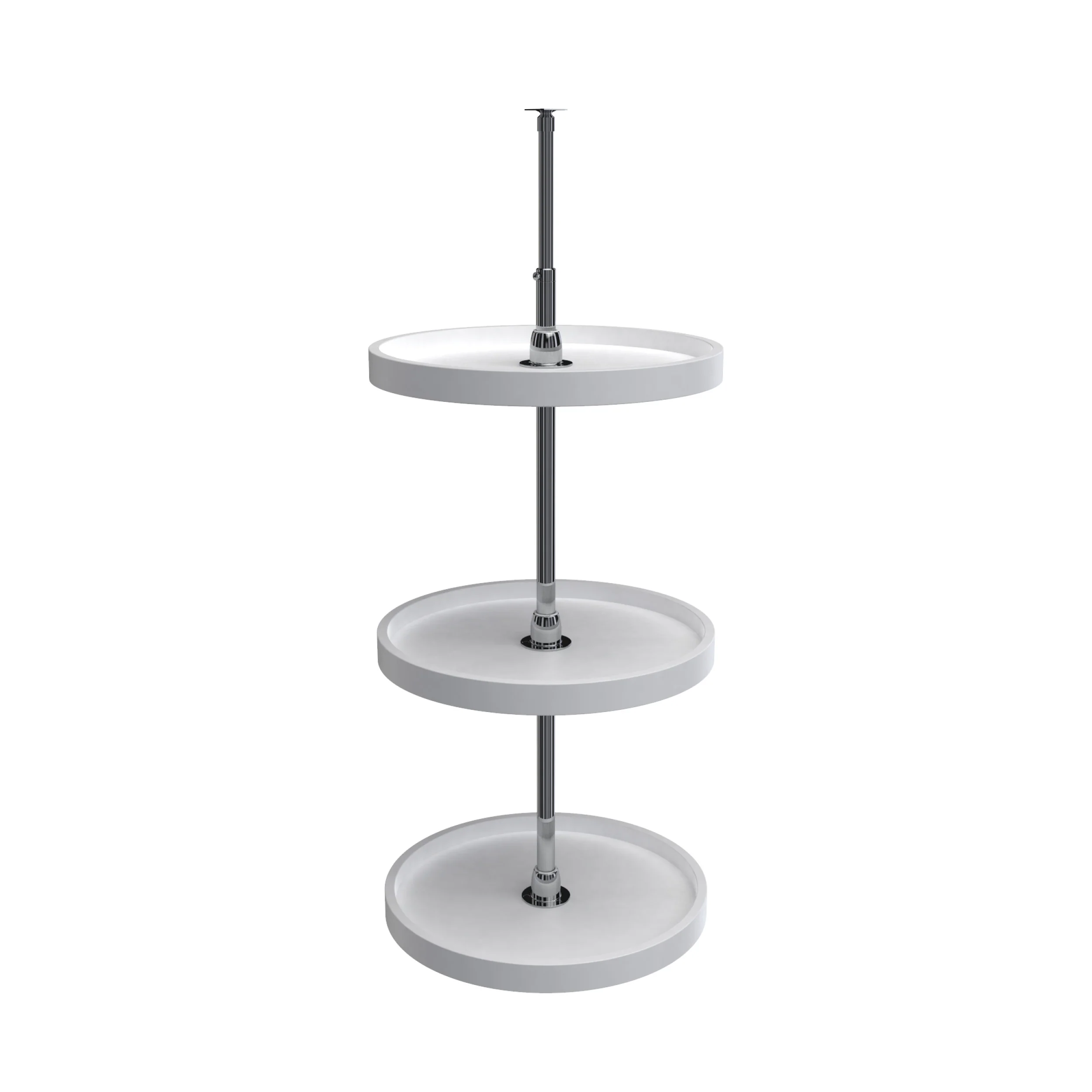 18 in White Polymer Full Circle Lazy Susans 3-Shelf White  18 in (457 mm) W x 18 in (457 mm) D x 38 in (965 mm) H - Image 3
