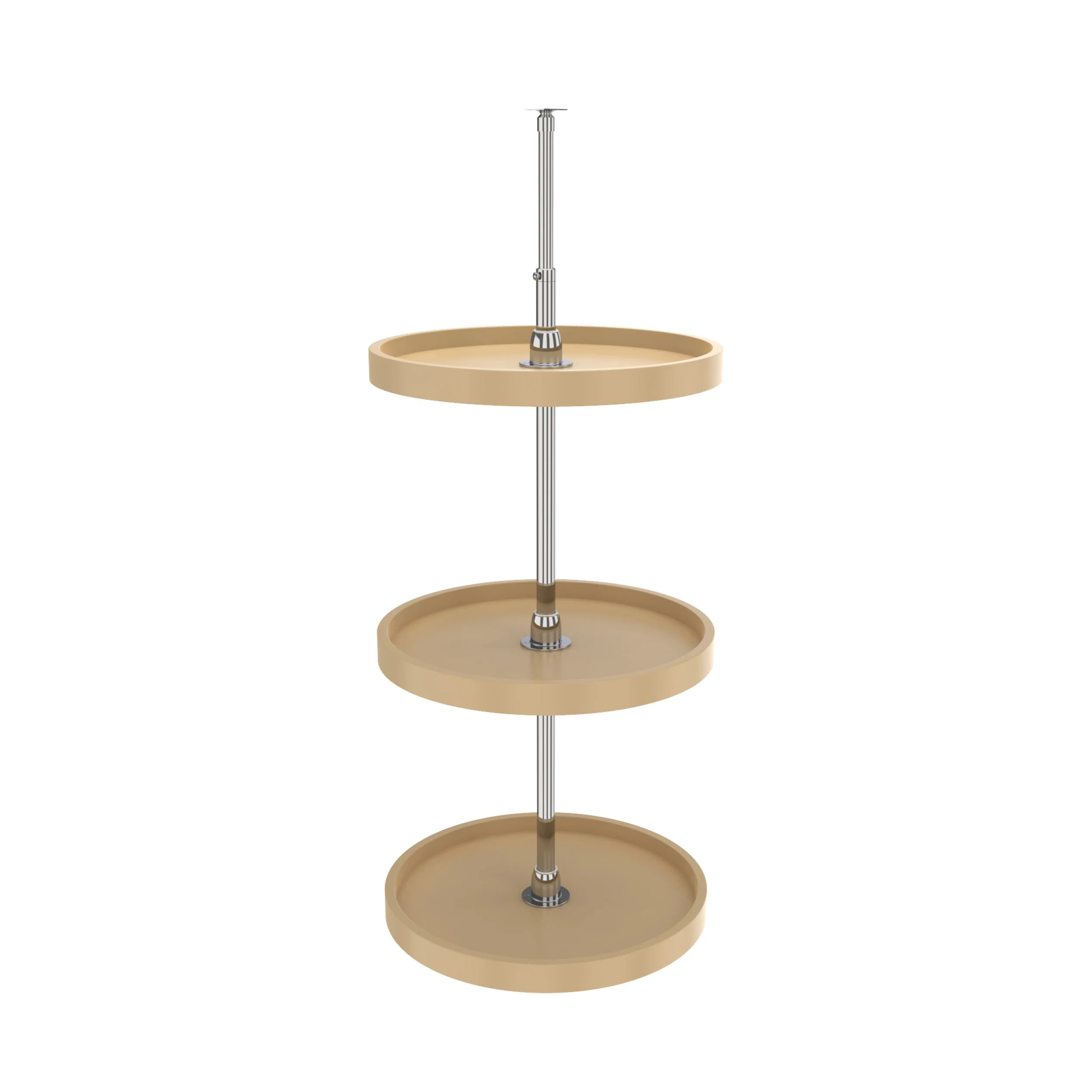18 in Almond Polymer Full Circle Lazy Susans 3-Shelf Almond  18 in (457 mm) W x 18 in (457 mm) D x 38 in (965 mm) H - Image 3