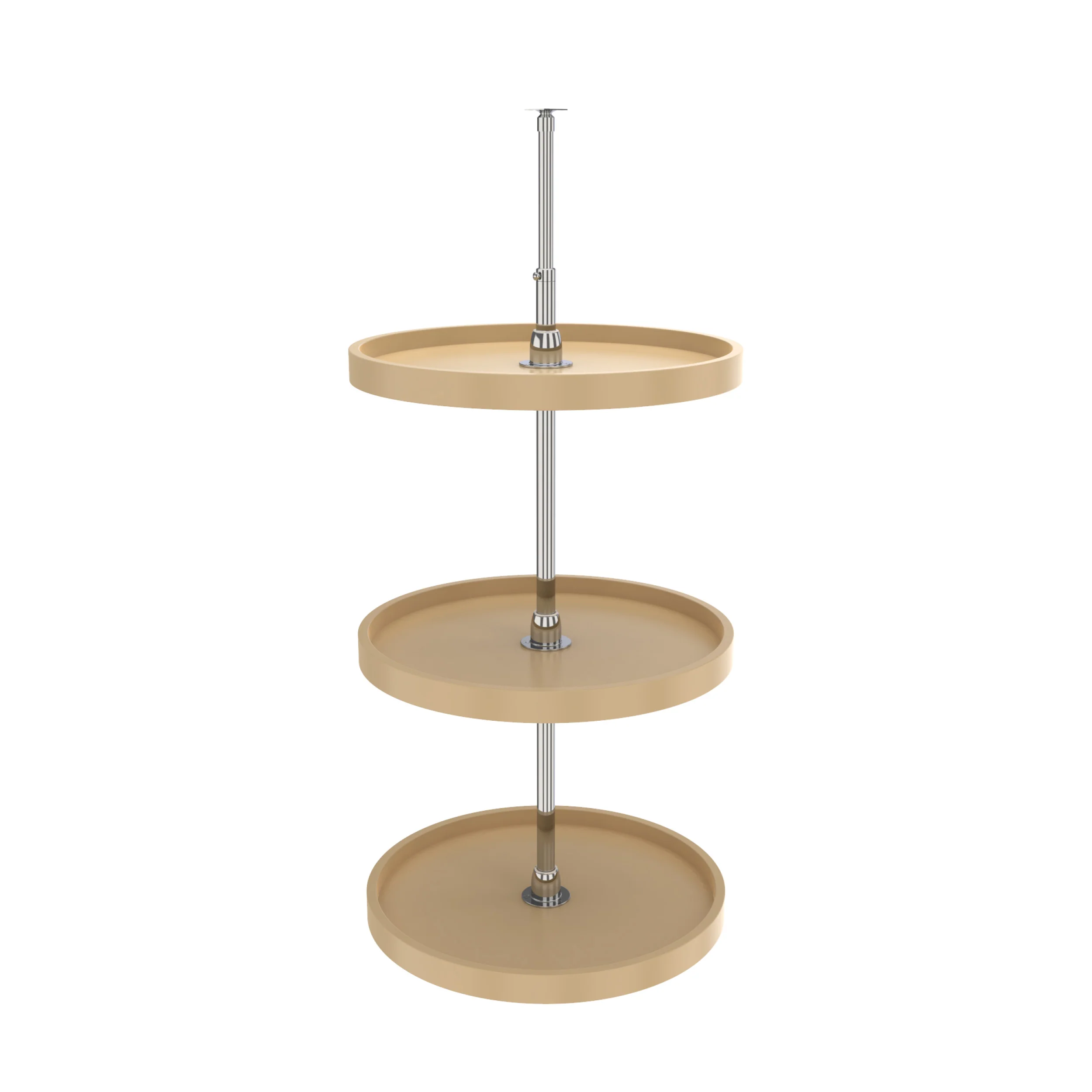 20 in Almond Polymer Full Circle Lazy Susans 3-Shelf Almond  20 in (508 mm) W x 20 in (508 mm) D x 38 in (965 mm) H - Image 2