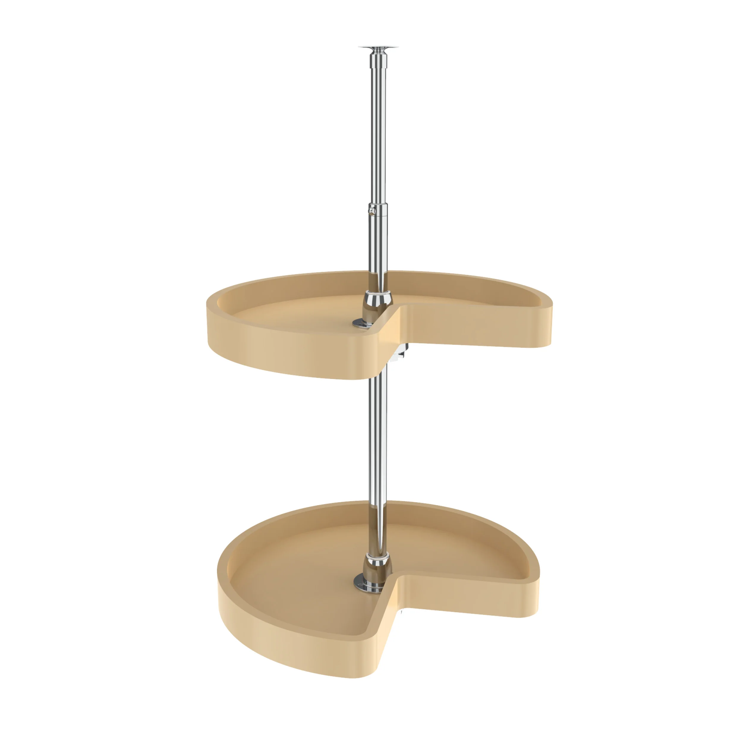 18 in Almond Polymer Kidney Lazy Susans 2-Shelf Almond 18 in (457 mm) W x 18 in (457 mm) D x 26 in (660 mm) H