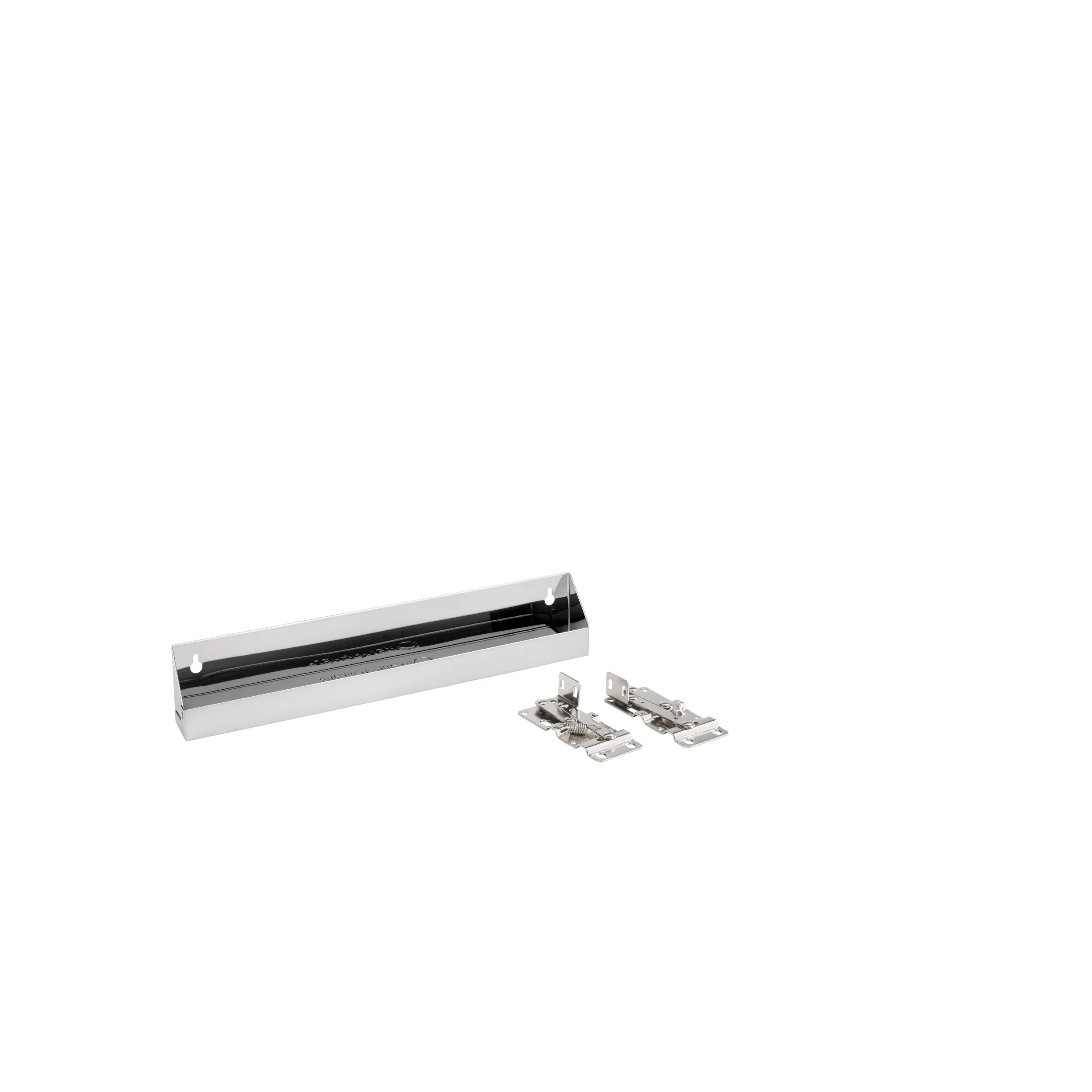 16 in Stainless Steel Tip-Out Tray Silver  16 in (406 mm) W x 1.69 in (43 mm) D x 3 in (76 mm) H - Image 3