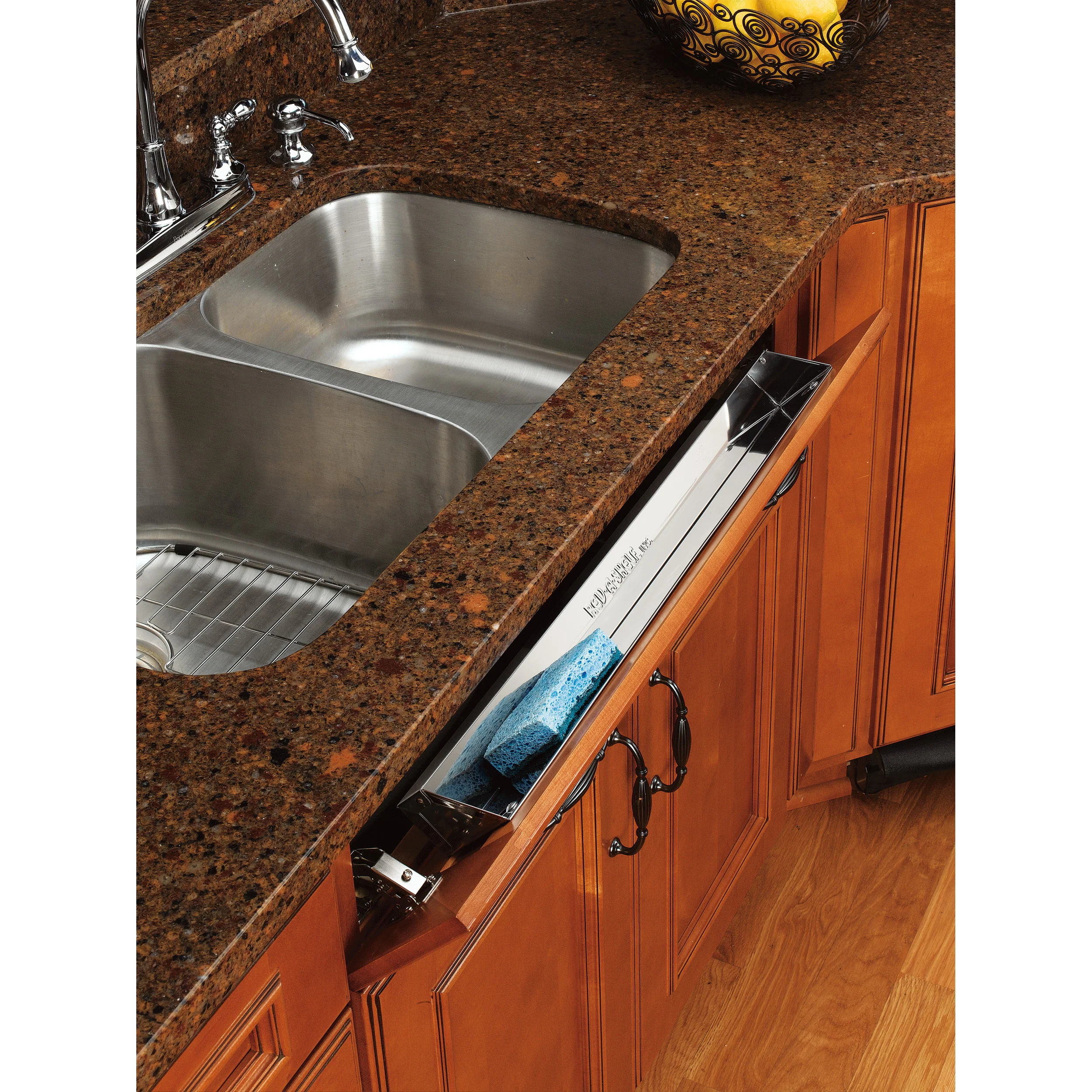 28 in Stainless Steel Tip-Out Tray Silver  28 in (711 mm) W x 2.13 in (54 mm) D x 3 in (76 mm) H - Image 3