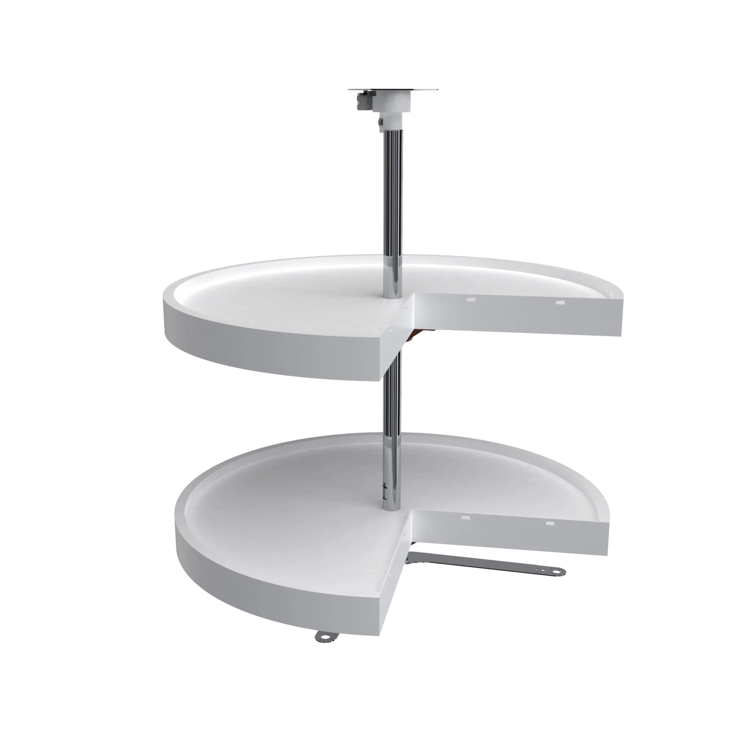 24 in White Polymer Pie-Cut Lazy Susans 2-Shelf White  24 in (610 mm) W x 24 in (610 mm) D x 26 in (660 mm) H - Image 2