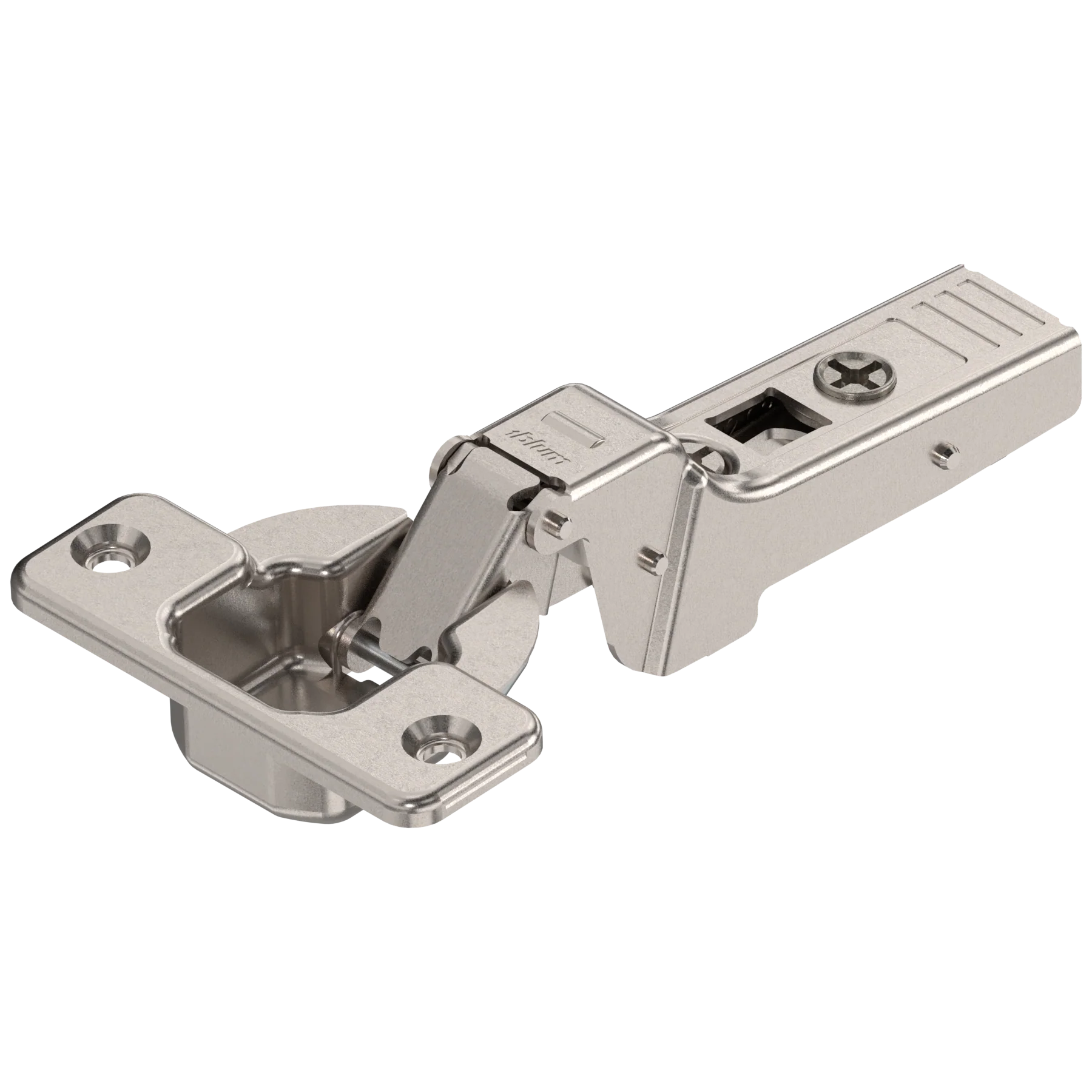 Blum CLIP top thick door hinge 95°, half overlay application, free swing, hinge cup: screw-on