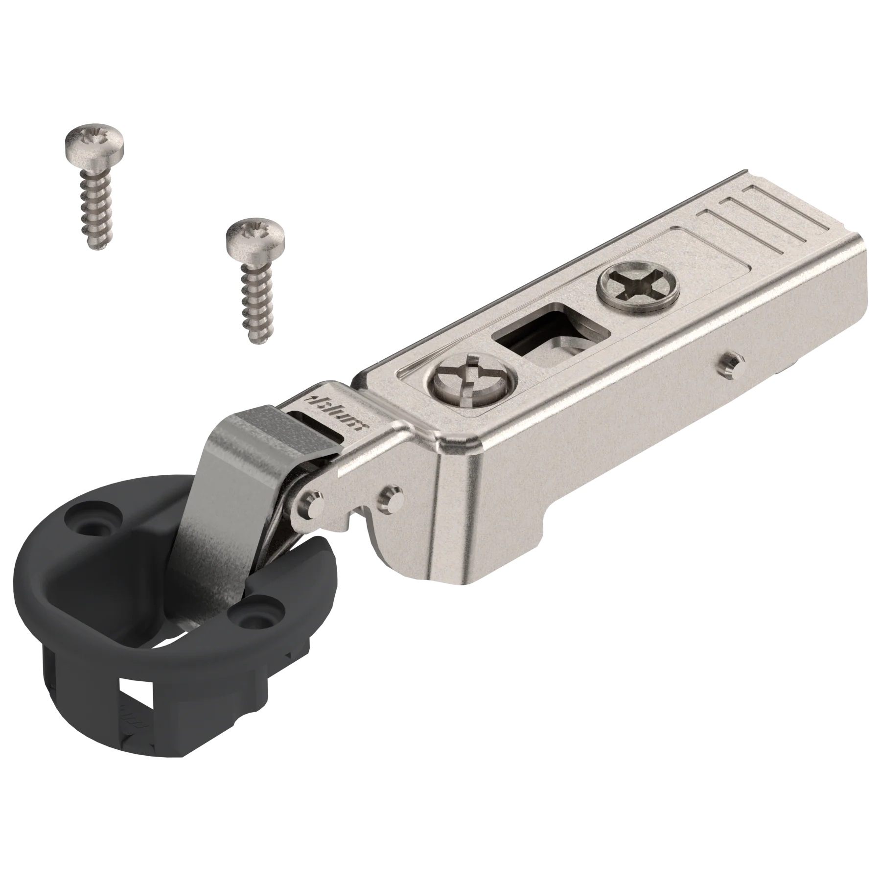 Blum CLIP top hinges - special applications 95° Glass door hinges - self closing Half overlay Black/Nickel