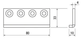 BARN DOOR ROUND FLAT RAIL CONNECTOR SS - Image 2