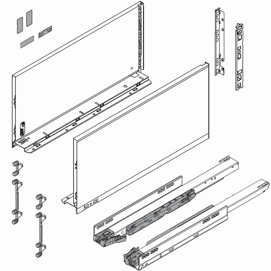LEGRABOX C Height, Drawer Box Kit Orion Gray Blum 22"