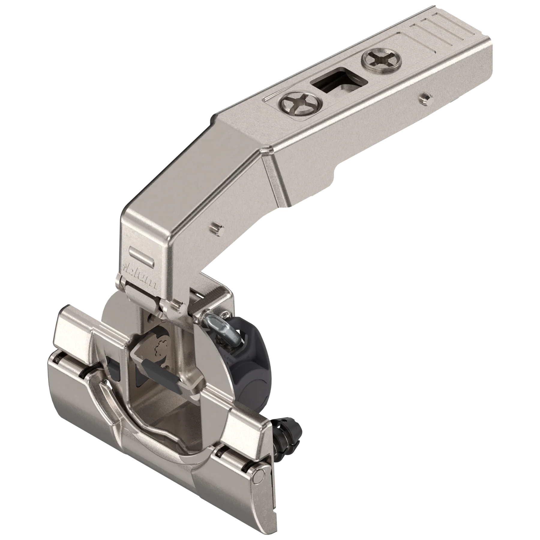 Blum CLIP top BLUMOTION blind corner hinge 95°, inset application, hinge cup: INSERTA