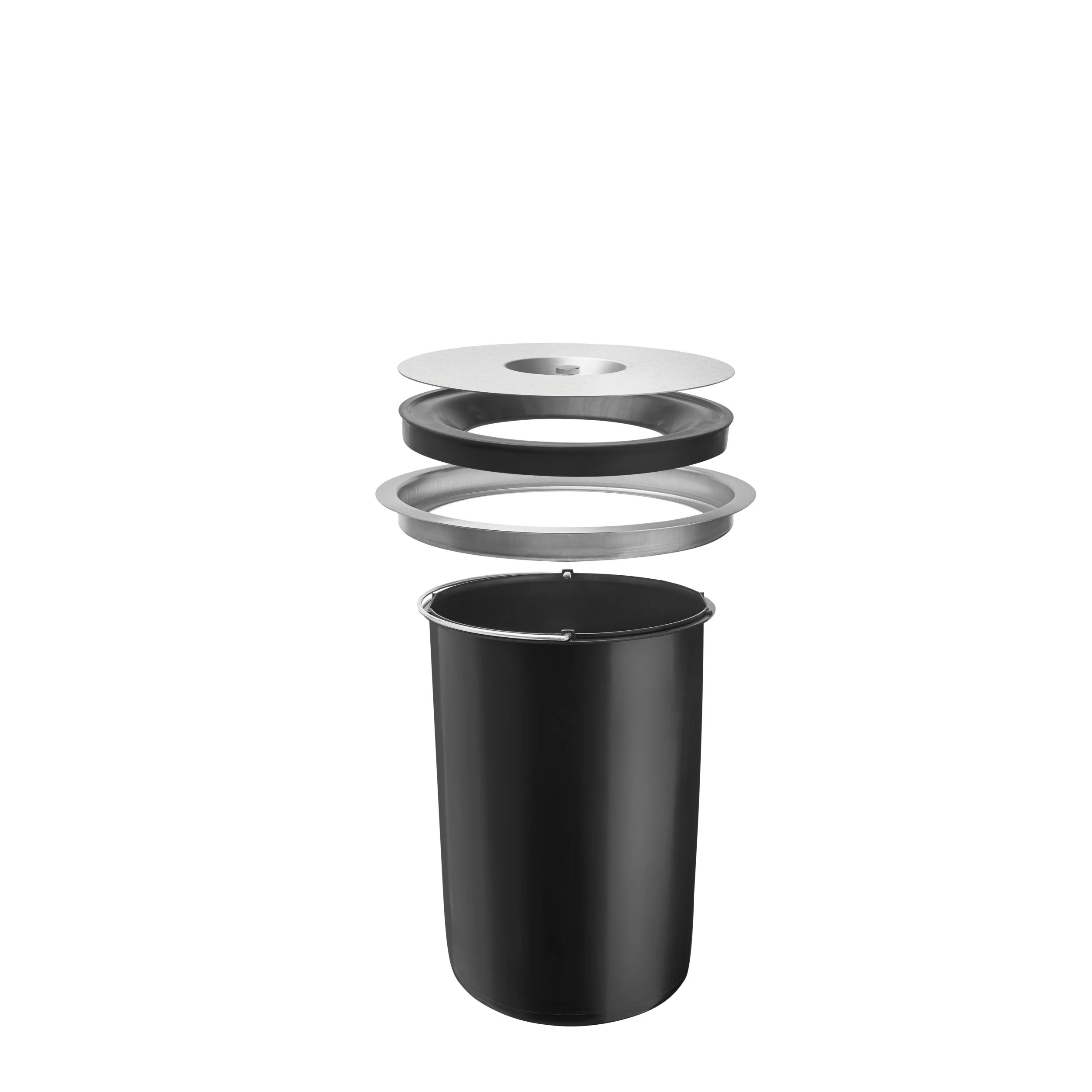 Counter mount Waste Container Stainless  12.25 in (311 mm) W x 12.25 in (311 mm) D x 13.25 in (337 mm) H
