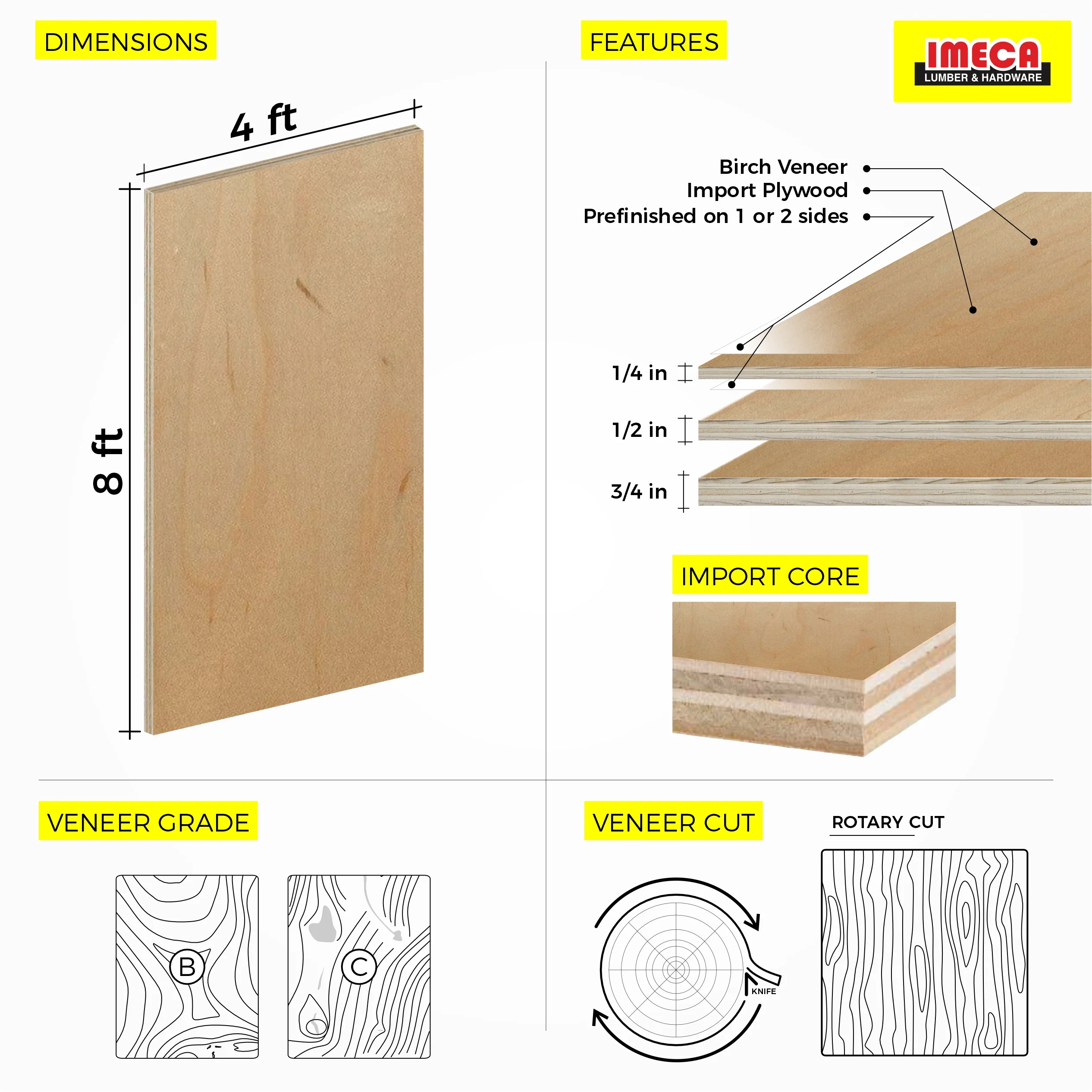 Birch Prefinished Plywood 4 ft x 8 ft (Imported Plywood) - Image 6