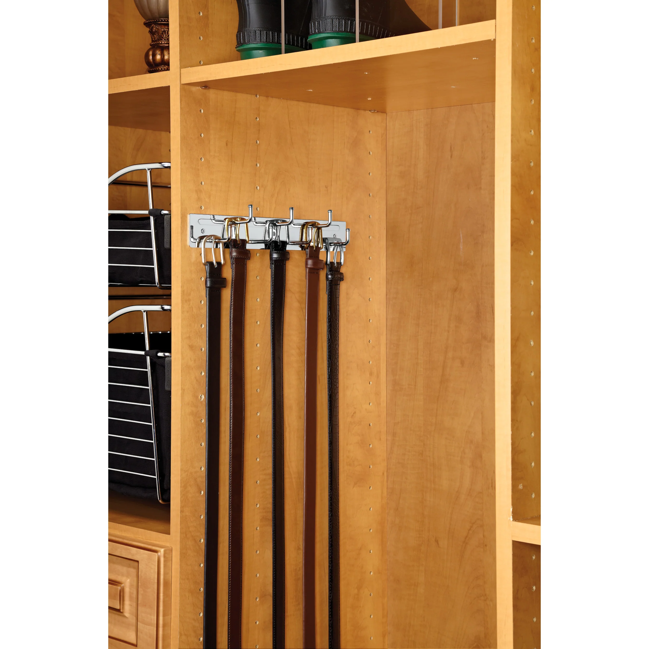 12 in Chrome Static Belt Rack Chrome  1.88 in (48 mm) W x 11.75 in (298 mm) D x 1.75 in (44 mm) H - Image 4