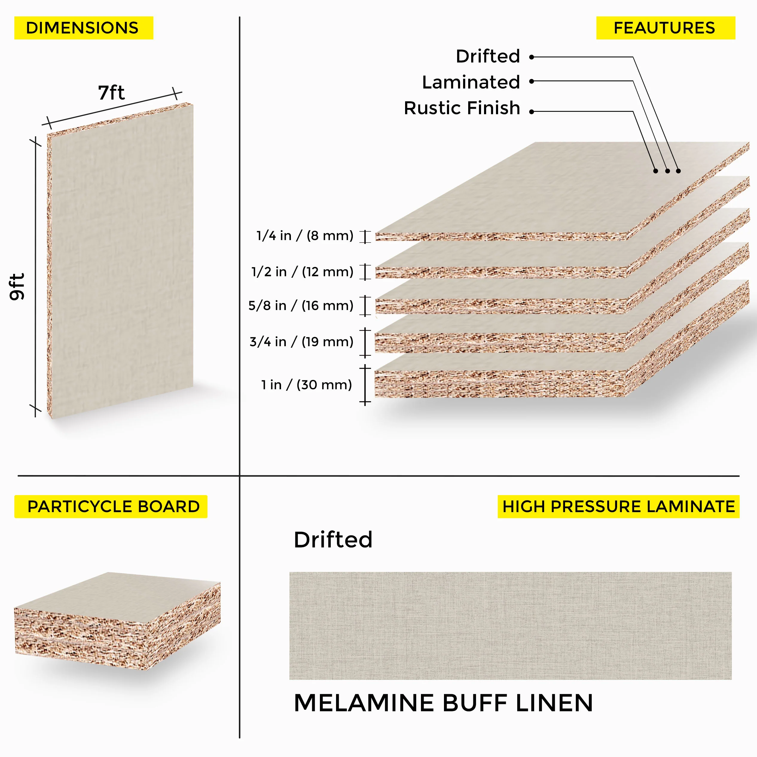 Buff Linen Melamine 7 Ft x 9 Ft - Image 3