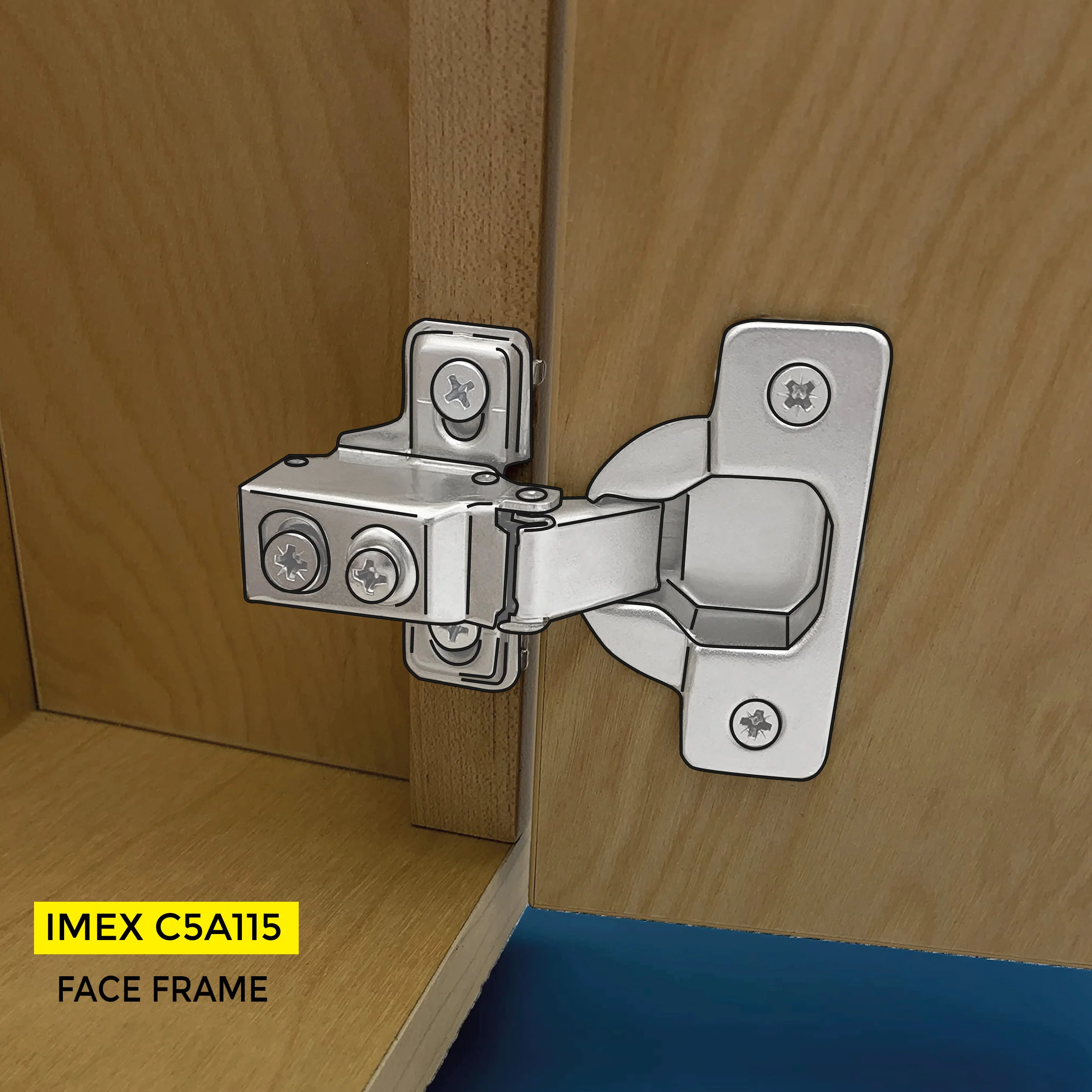 Slide-On Hinge Face Frame 5/8" OV - Image 3