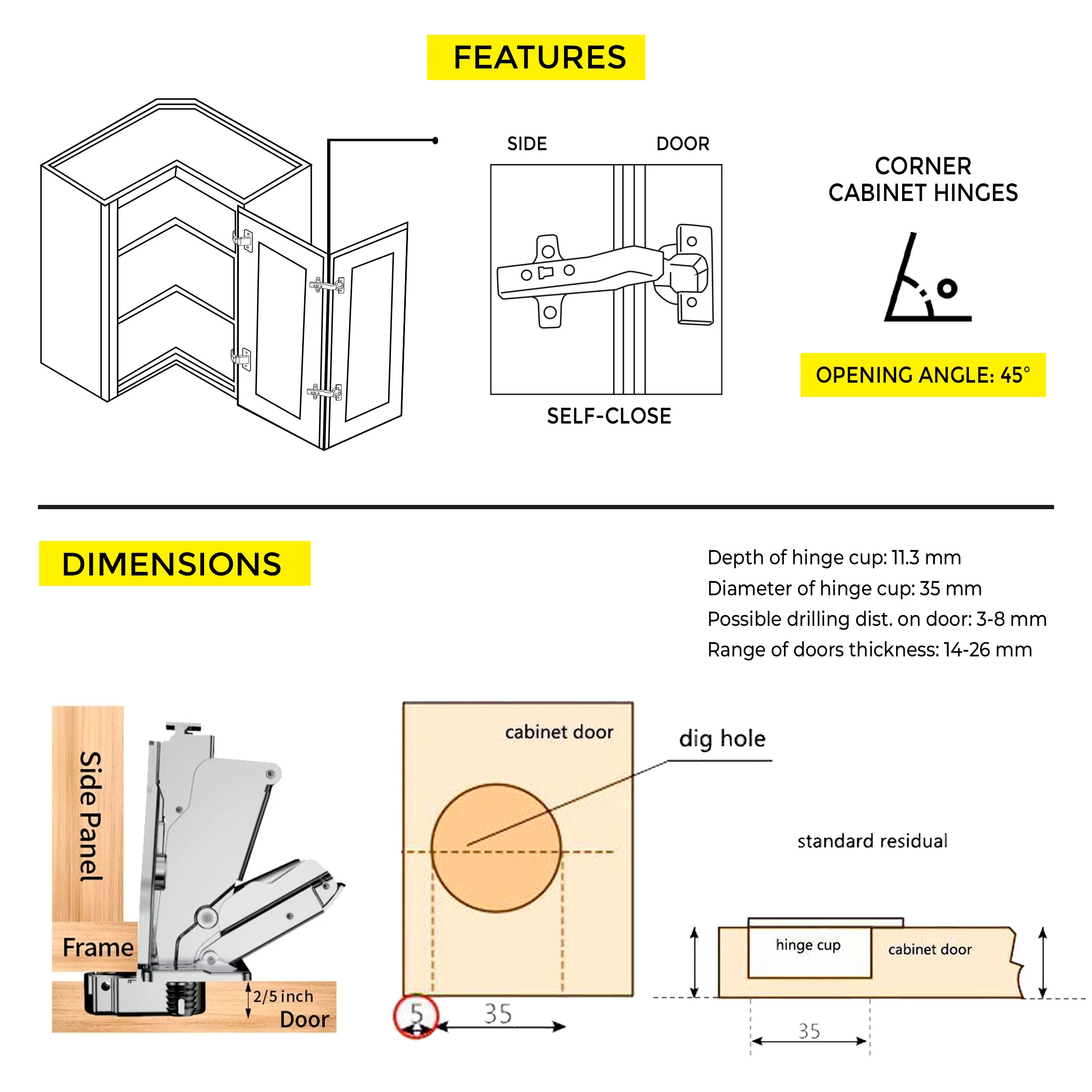 Clip-On Hinge 45Â° - Image 4