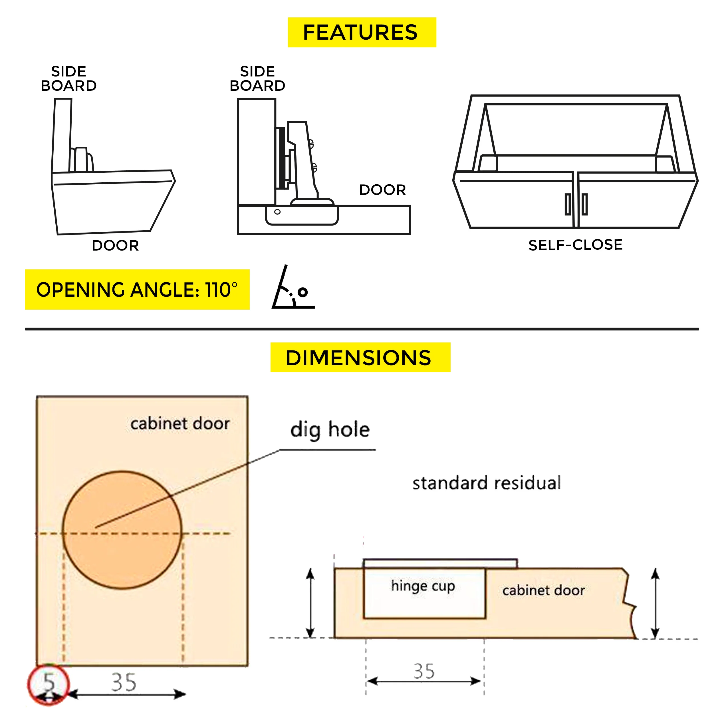Soft-Close Hinge Full Overlay With Plate - Image 4