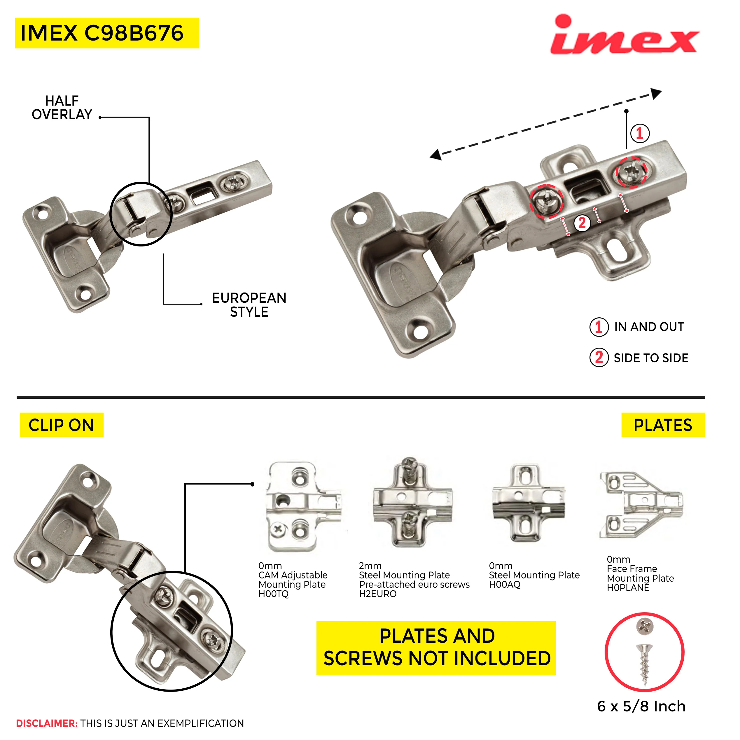 Clip-On Hinge Half Overlay C=8 - Image 2