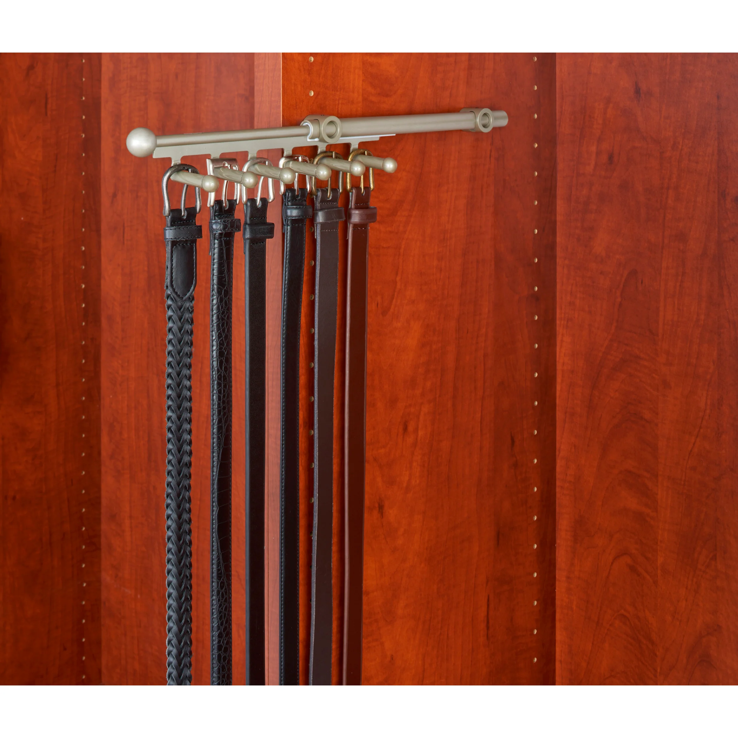 14 in Satin Nickel Belt/Scarf Organizer Satin Nickel  2.81 in (71 mm) W x 13.88 in (353 mm) D x 1.88 in (48 mm) H - Image 3