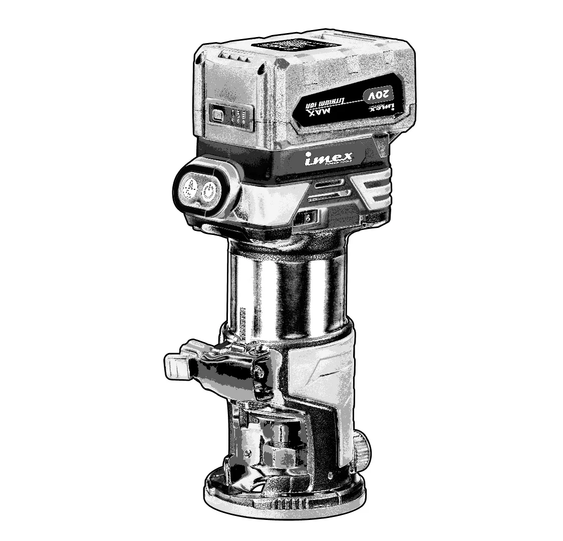 20V Brushless Cordless Router with Battery and Charger - IMEX Power Tools - Image 3