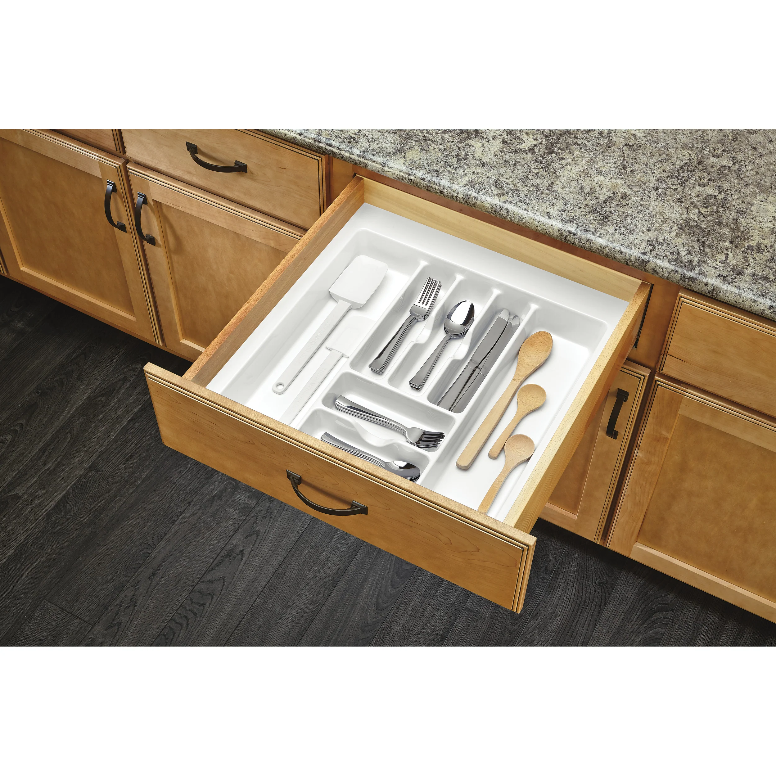 Extra Large White Cutlery Organizer White  21.88 in (556 mm) W x 21.25 in (540 mm) D x 2.38 in (60 mm) H - Image 3