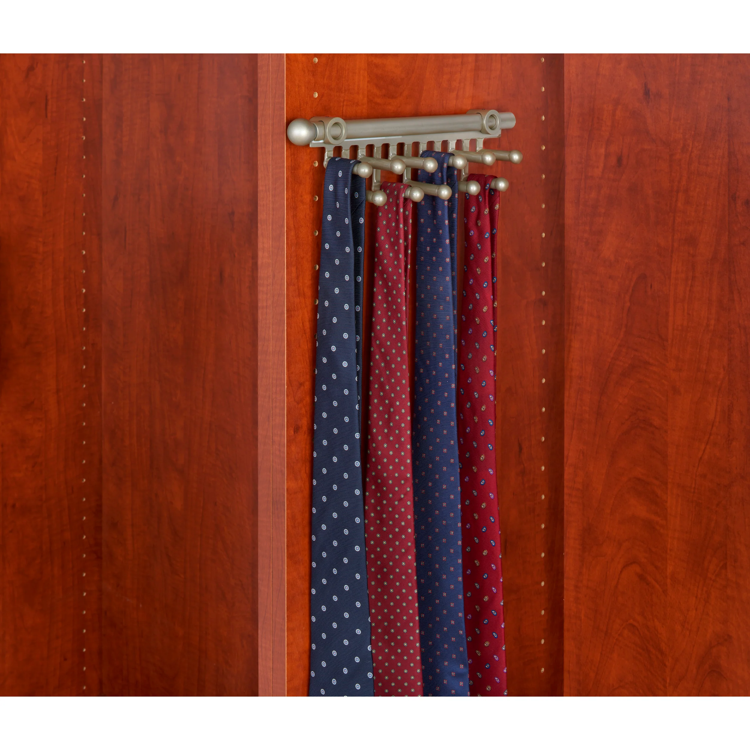 12 in Satin Nickel Tie/Scarf Rack Satin Nickel  2.81 in (71 mm) W x 11.88 in (302 mm) D x 2.94 in (75 mm) H - Image 3