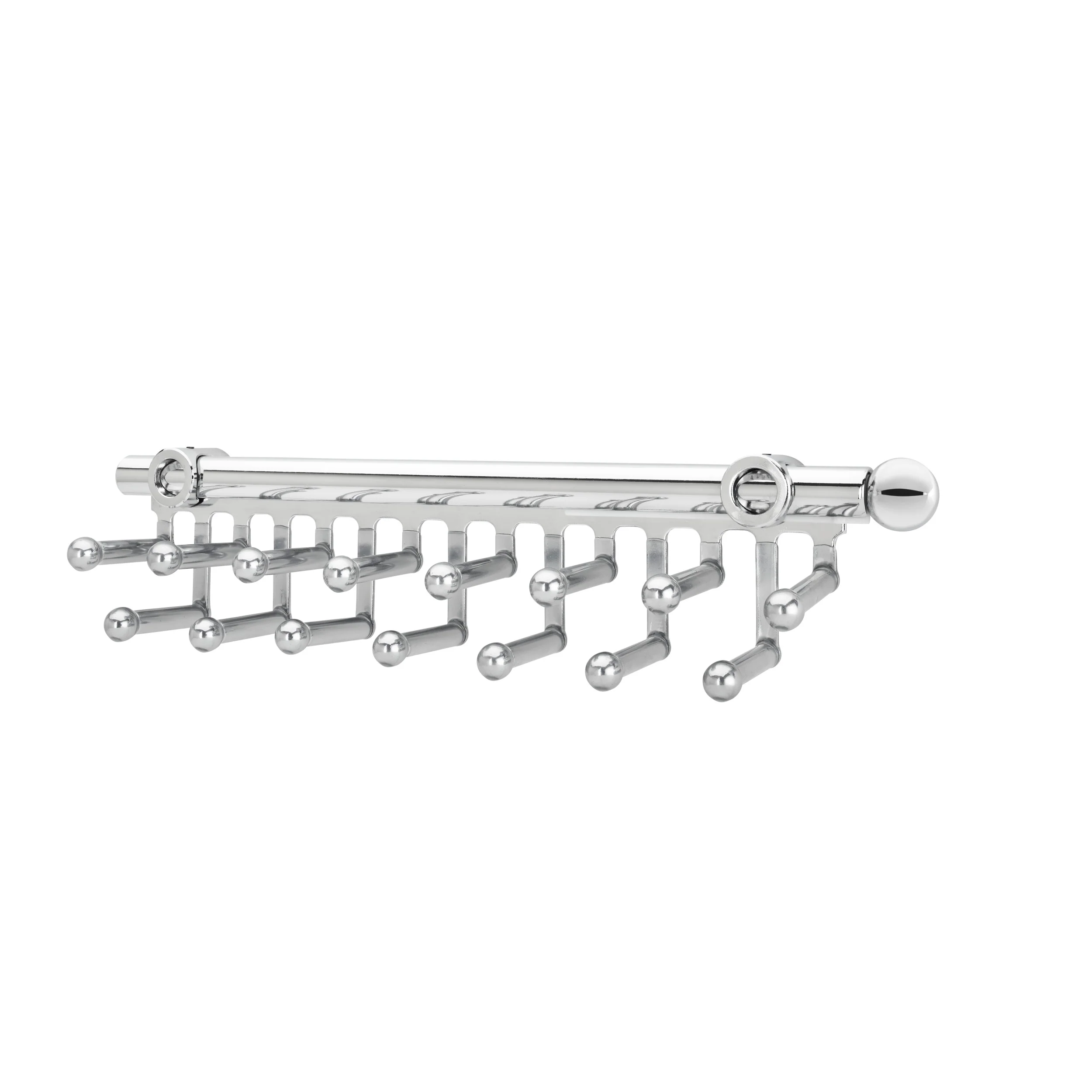14 in Chrome Tie/Scarf Rack Chrome  2.81 in (71 mm) W x 13.88 in (353 mm) D x 2.94 in (75 mm) H - Image 3