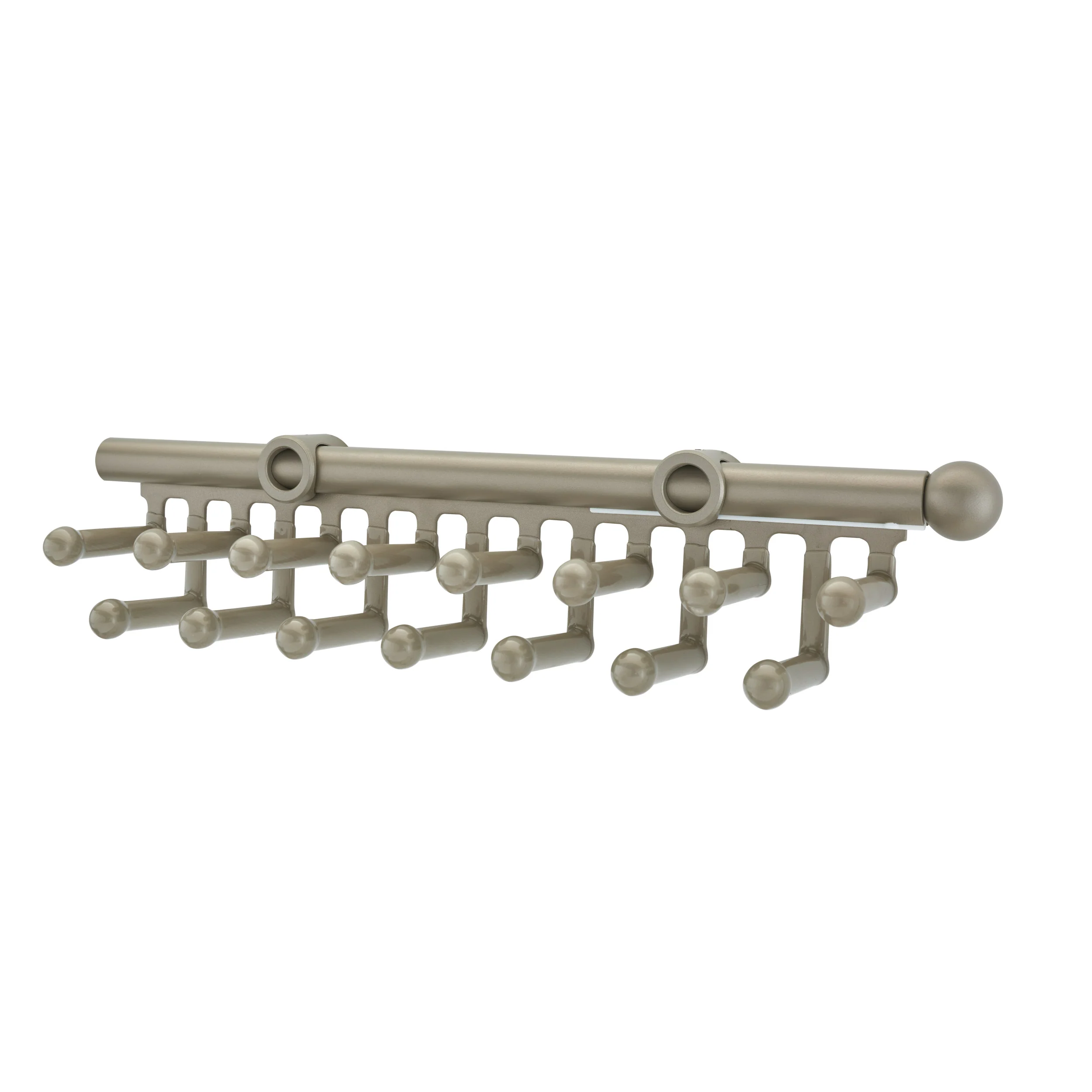 14 in Satin Nickel Tie/Scarf Rack Satin Nickel  2.81 in (71 mm) W x 13.88 in (353 mm) D x 2.94 in (75 mm) H - Image 3
