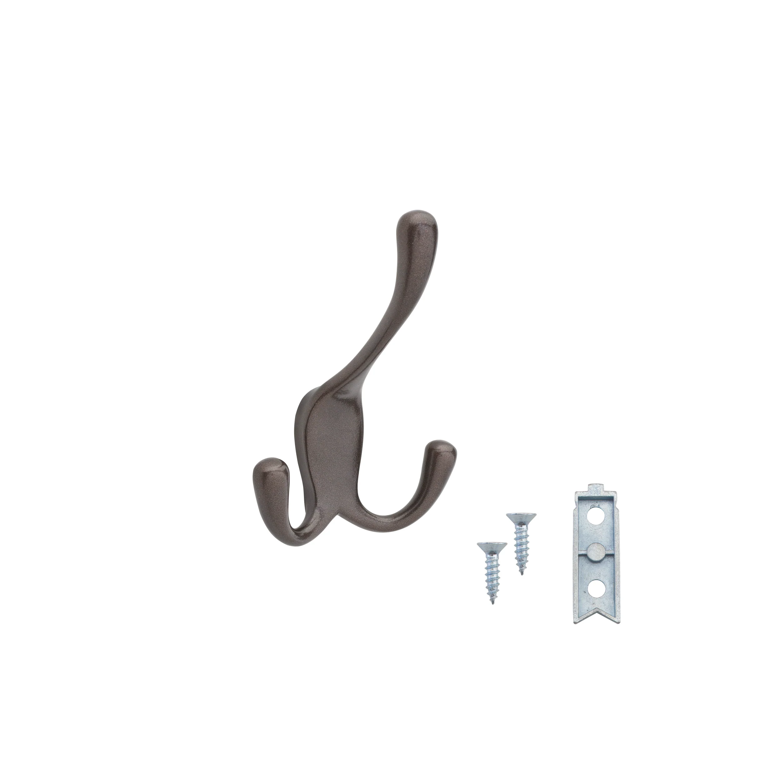 3-way Decorative Wall Hook Bronze  2.8 in (71 mm) W x 2.4 in (61 mm) D x 3.94 in (100 mm) H - Image 2