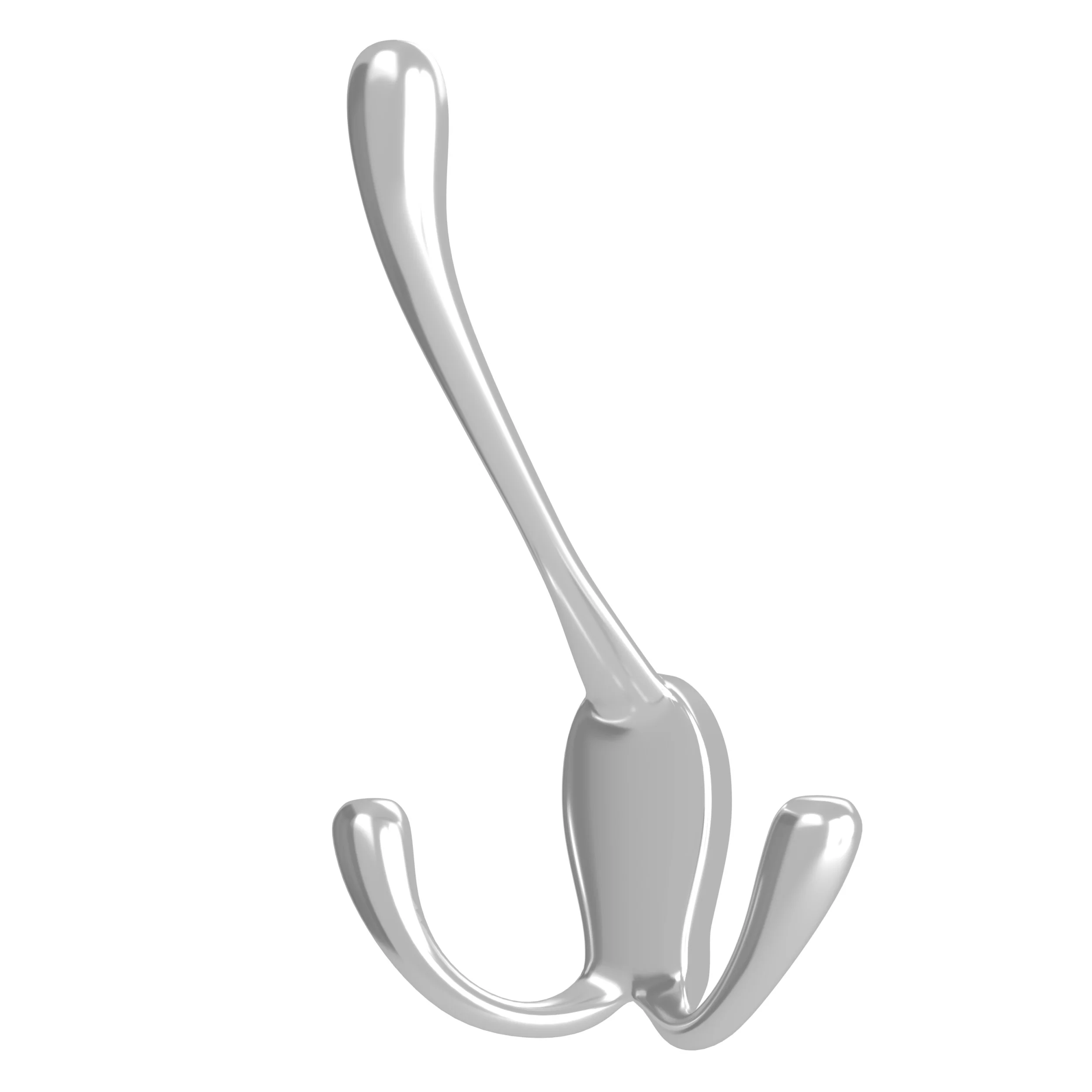 3-way Decorative Wall Hook Chrome  2.8 in (71 mm) W x 2.4 in (61 mm) D x 3.94 in (100 mm) H - Image 2