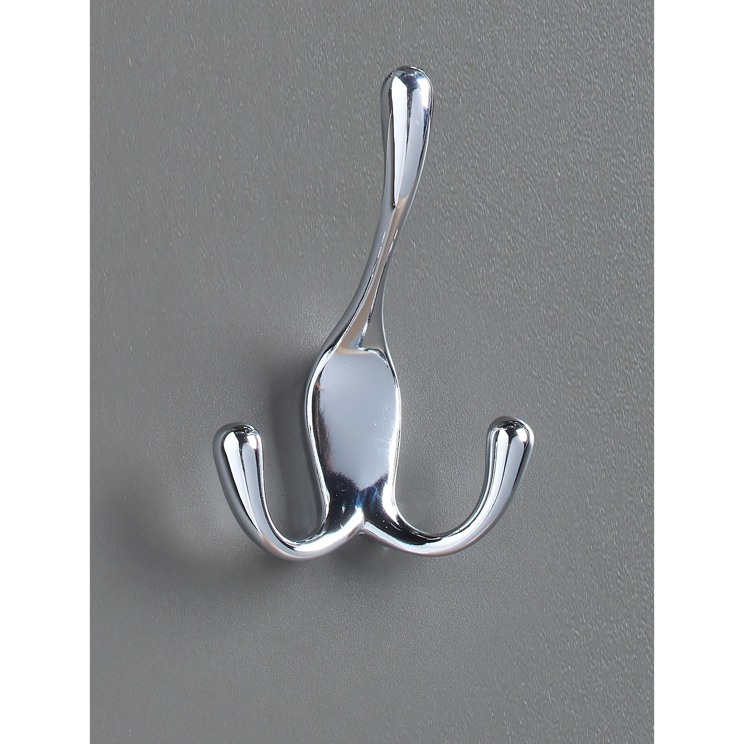 3-way Decorative Wall Hook Chrome  2.8 in (71 mm) W x 2.4 in (61 mm) D x 3.94 in (100 mm) H - Image 3