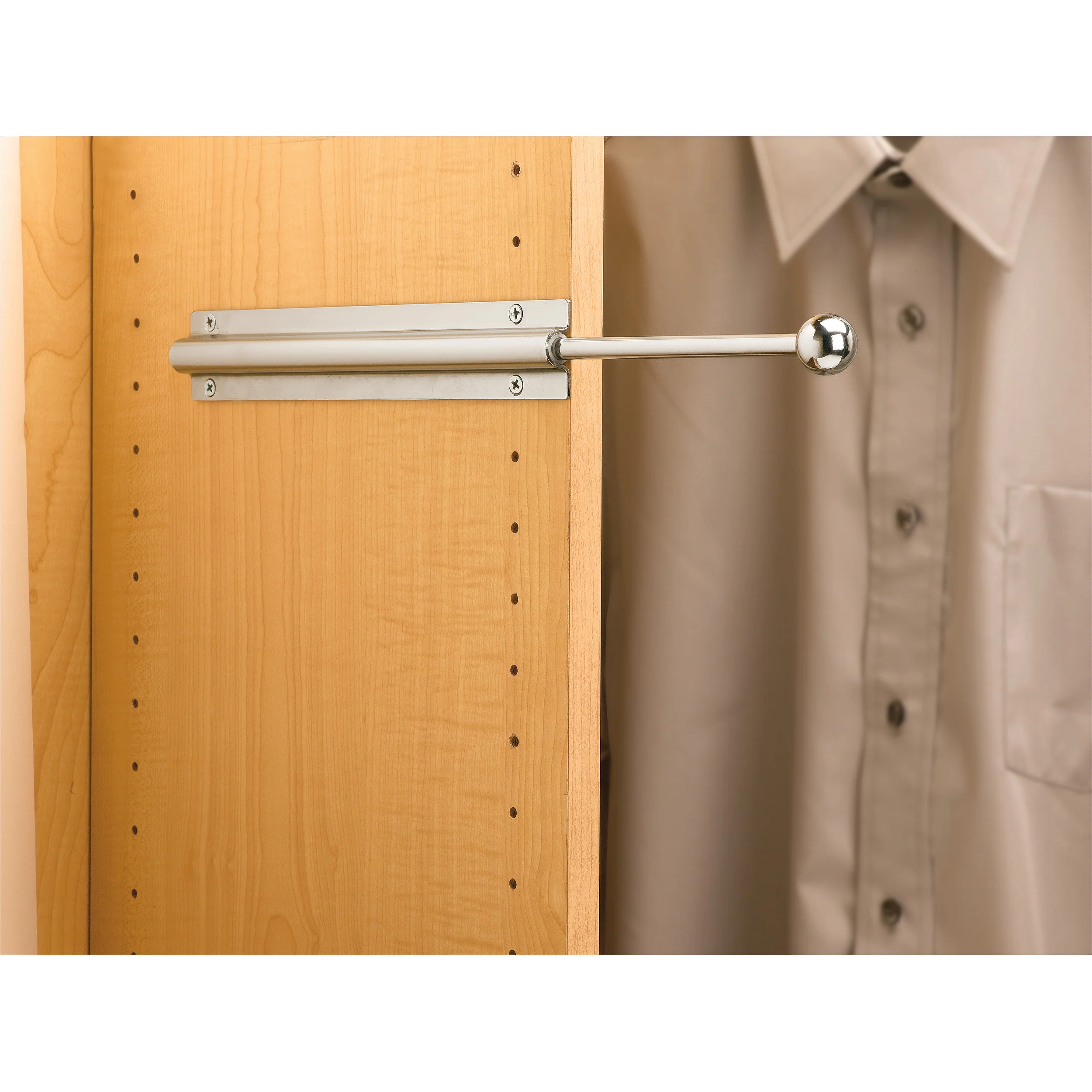 12 in Chrome Standard Valet Rod Chrome  0.75 in (19 mm) W x 11.88 in (302 mm) D x 1.56 in (40 mm) H - Image 3
