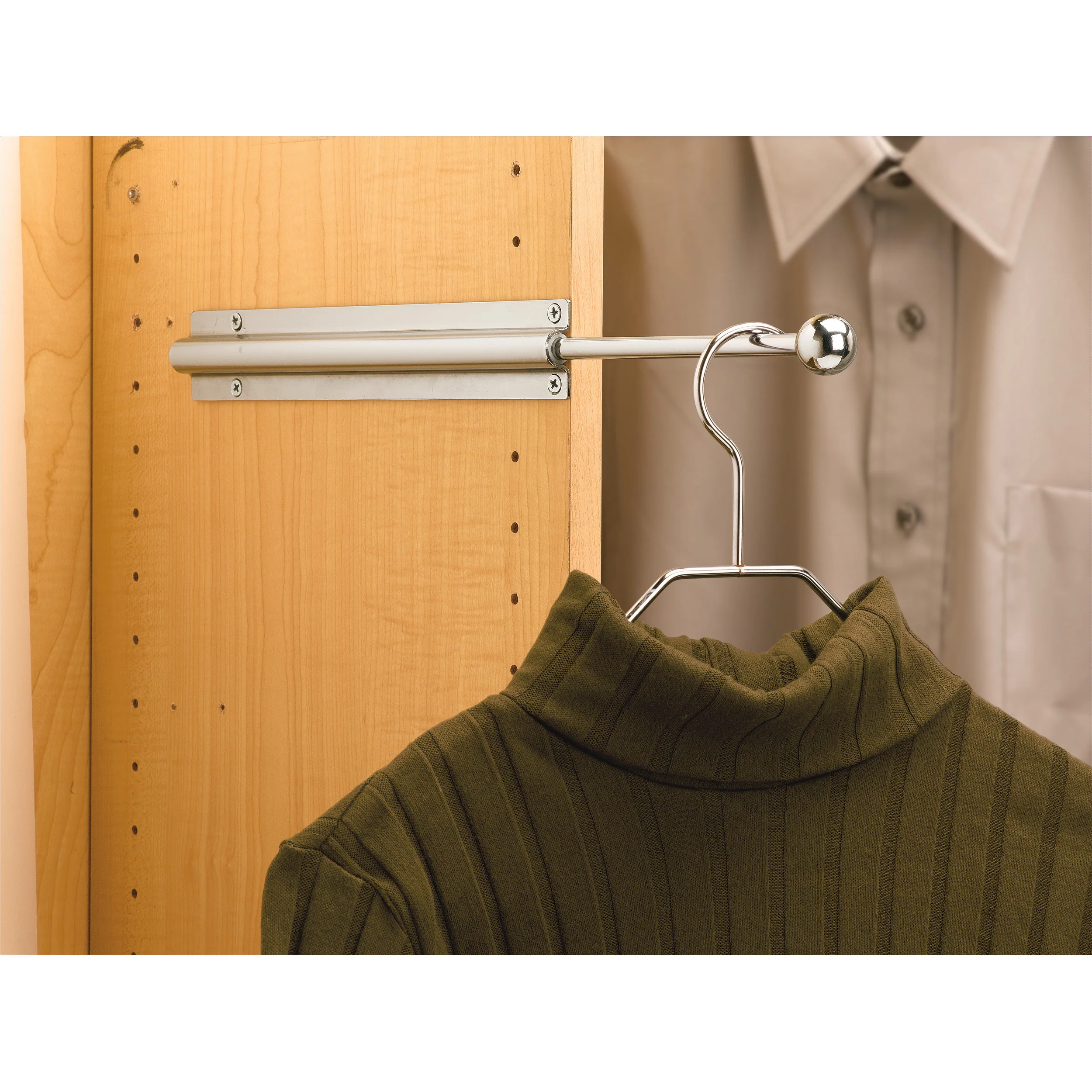 12 in Chrome Standard Valet Rod Chrome  0.75 in (19 mm) W x 11.88 in (302 mm) D x 1.56 in (40 mm) H - Image 4
