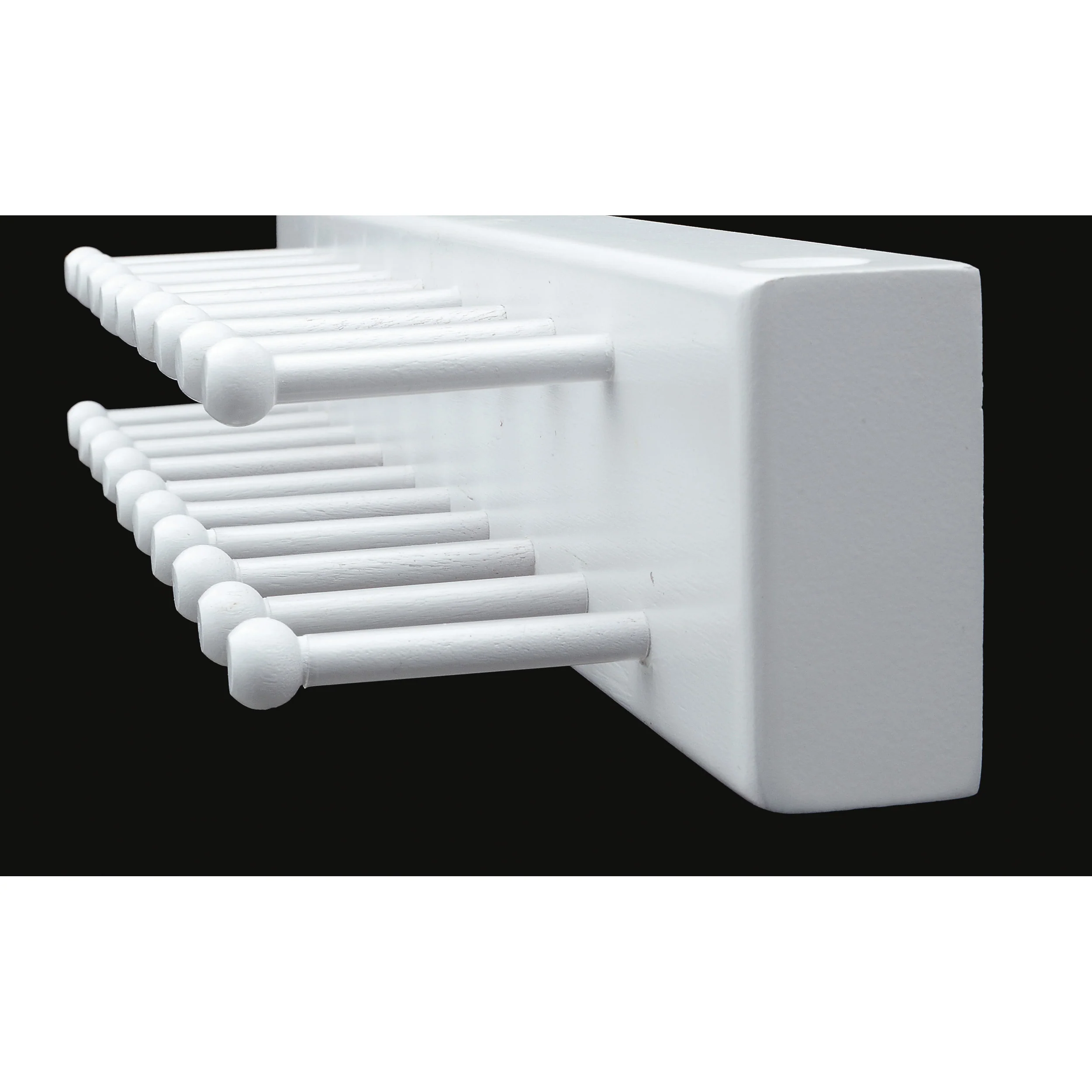 14 in White Side mount Tie Rack White  3.06 in (78 mm) W x 13.88 in (353 mm) D x 2.25 in (57 mm) H - Image 2
