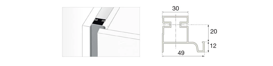 Plastimodul Gola vertical L-profile 2.35 m (7' 8.5") Brushed Nickel - Image 5