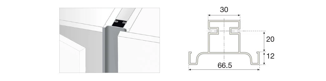 Plastimodul Gola vertical C-profile 2.35 m (7' 8.5") Matte White - Image 10