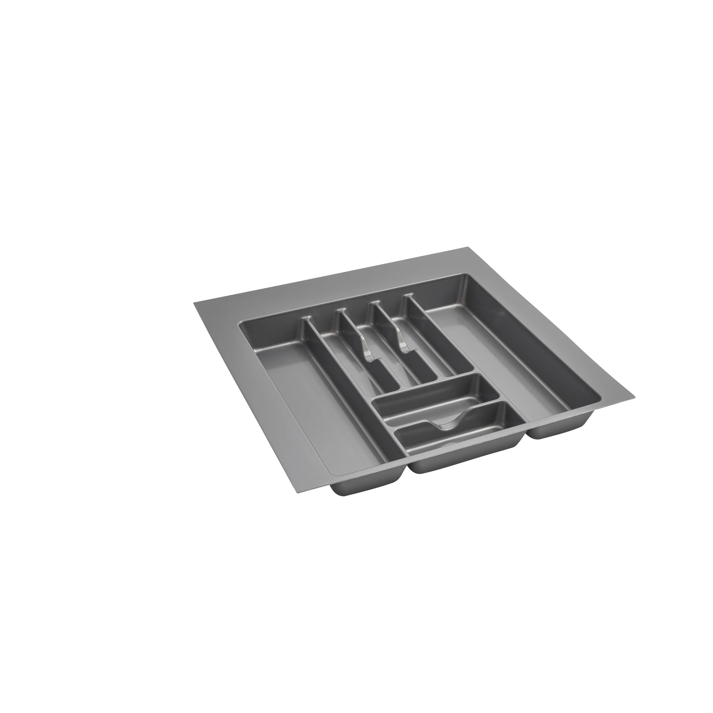 Extra Large Silver Glossy Cutlery Organizer Metallic Silver  21.85 in (555 mm) W x 21.25 in (540 mm) D x 2.38 in (60 mm) H - Image 2