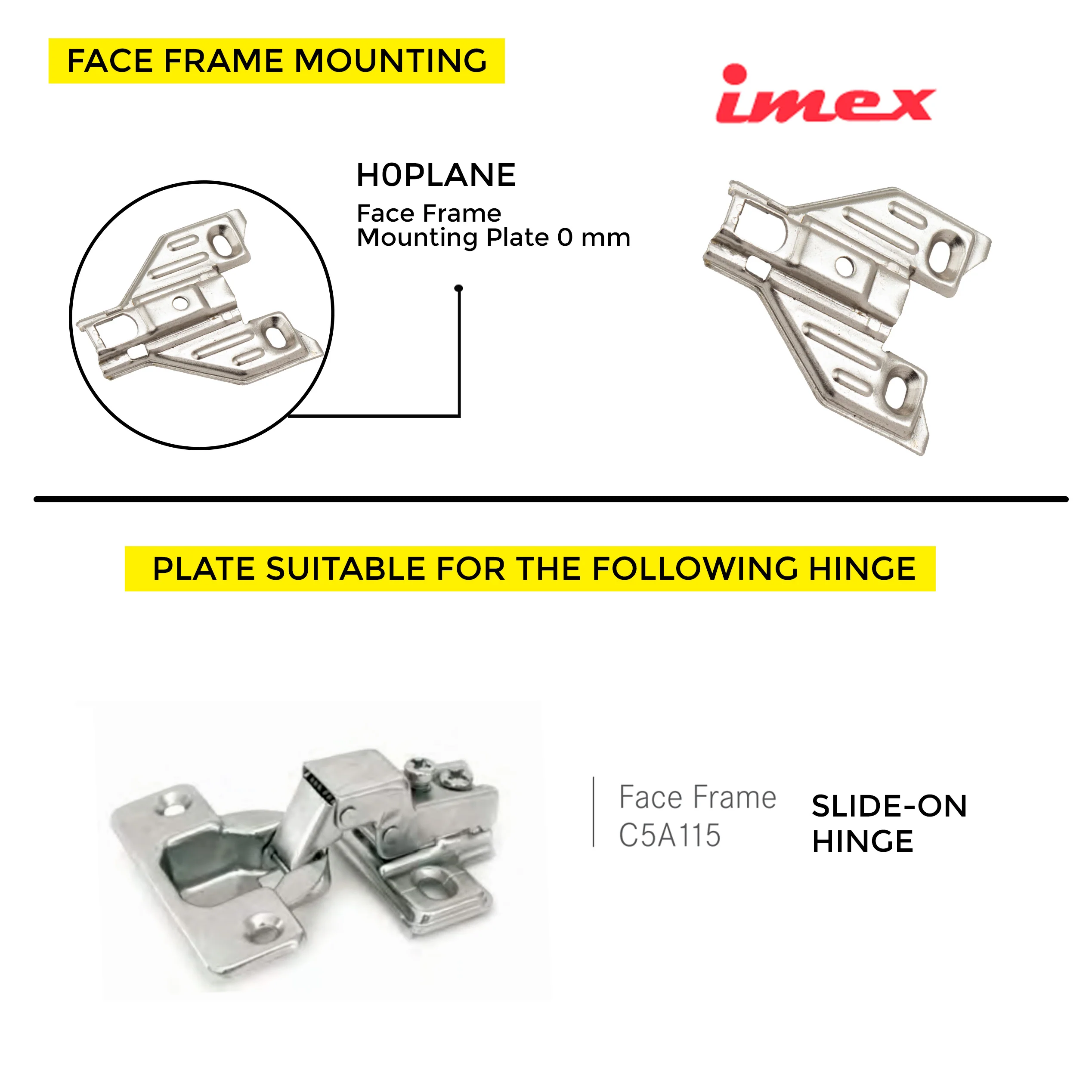 Face Frame Mounting Plate 0 mm - Image 2