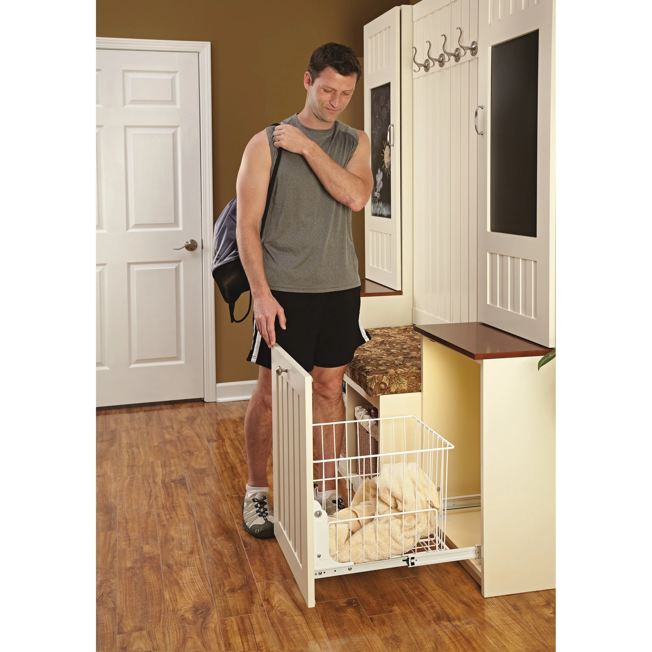 Pullout Wire Hamper Chrome  14.75 in (375 mm) W x 18 in (457 mm) D x 19.38 in (492 mm) H - Image 5
